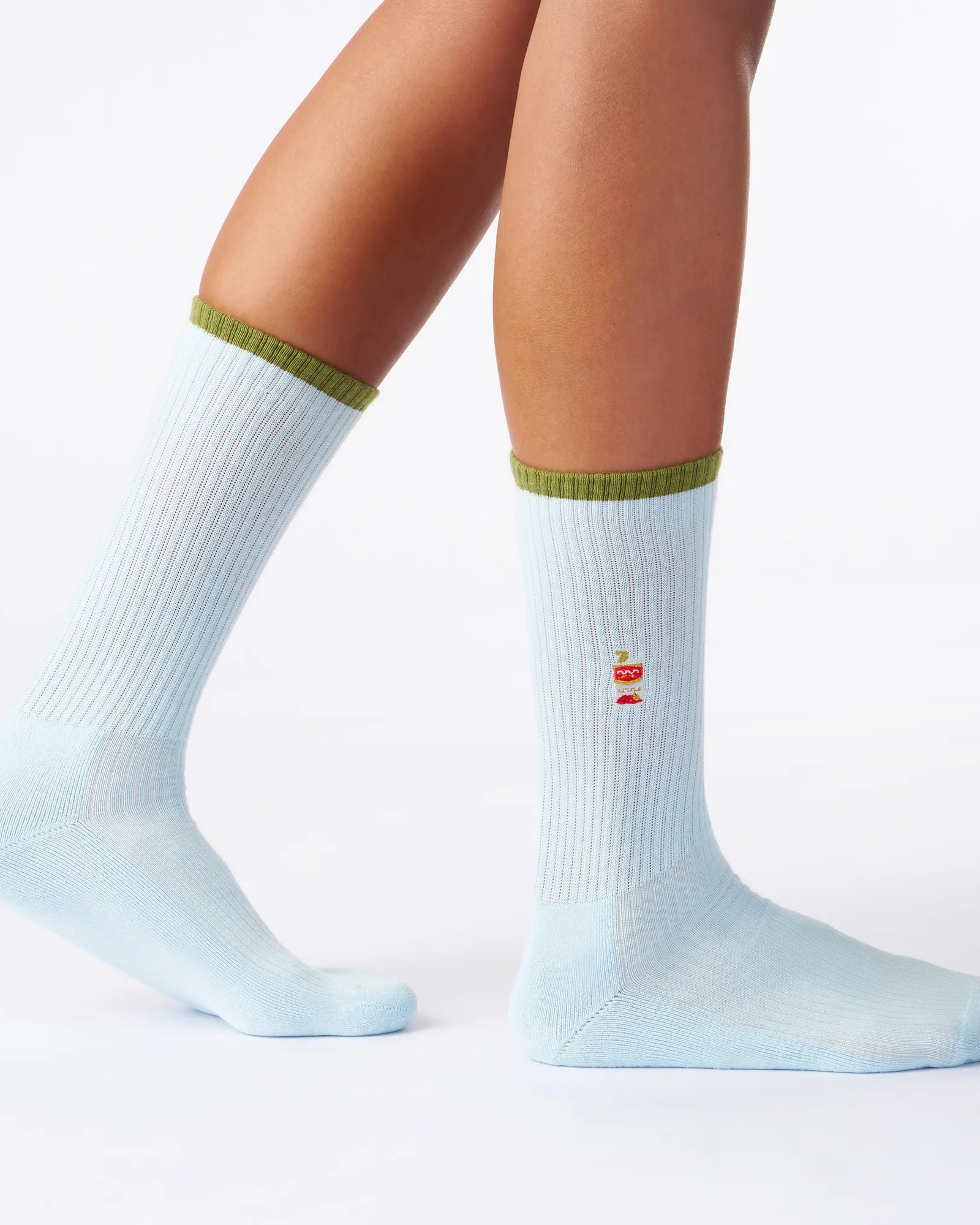 Blaue tennis socken, crew style, 80s, 80er motiv socken, tomate strick motiv, sport socken Fußbilder
