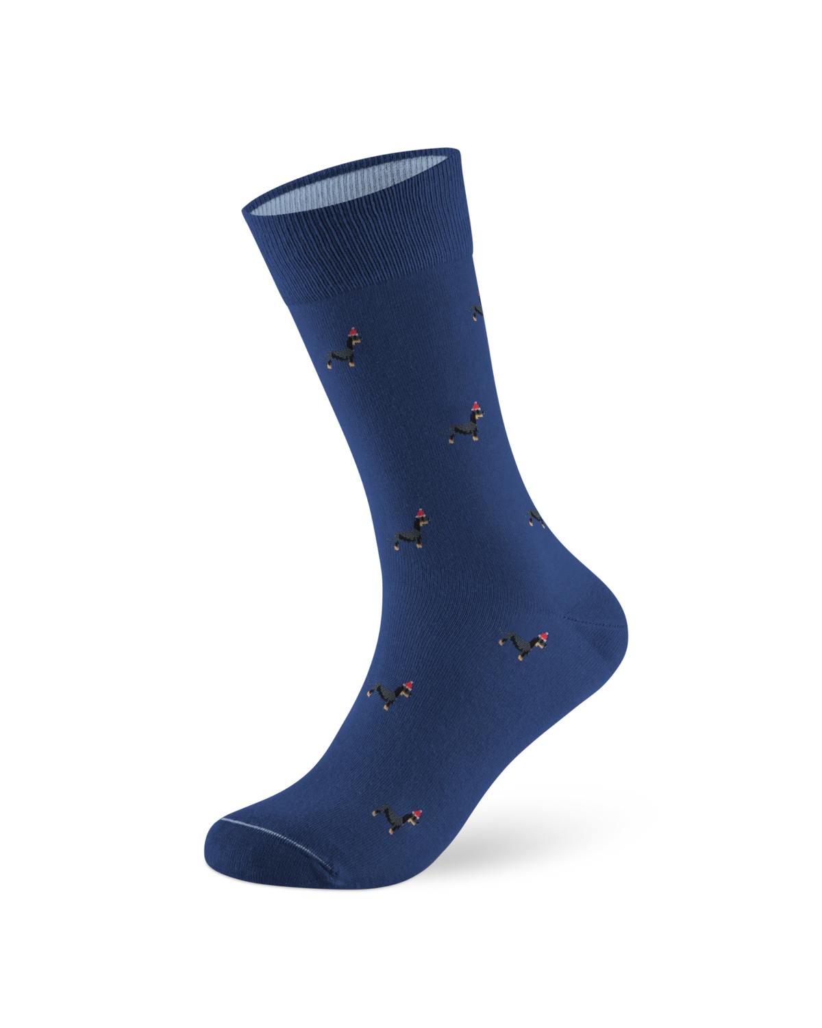 Weihnachtssocke Dachshund Xmas Dark Blue