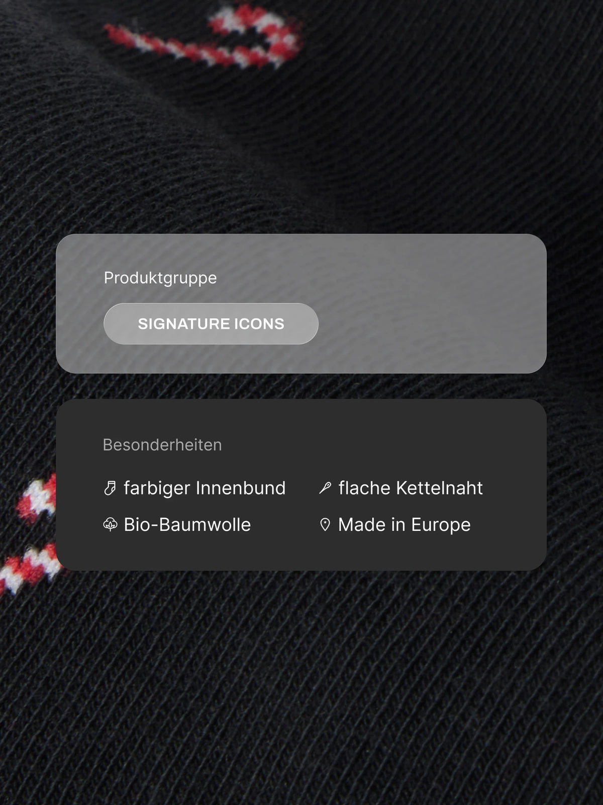 Weihnachtssocken Zuckerstange in Midnight Black – Produktdetails