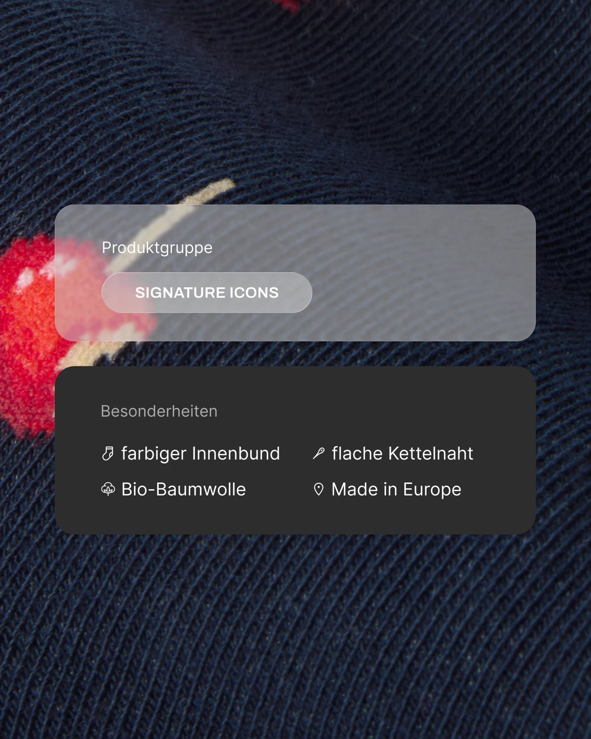 Weihnachtssocken Kandierter Apfel in Dark Navy – Produktdetails