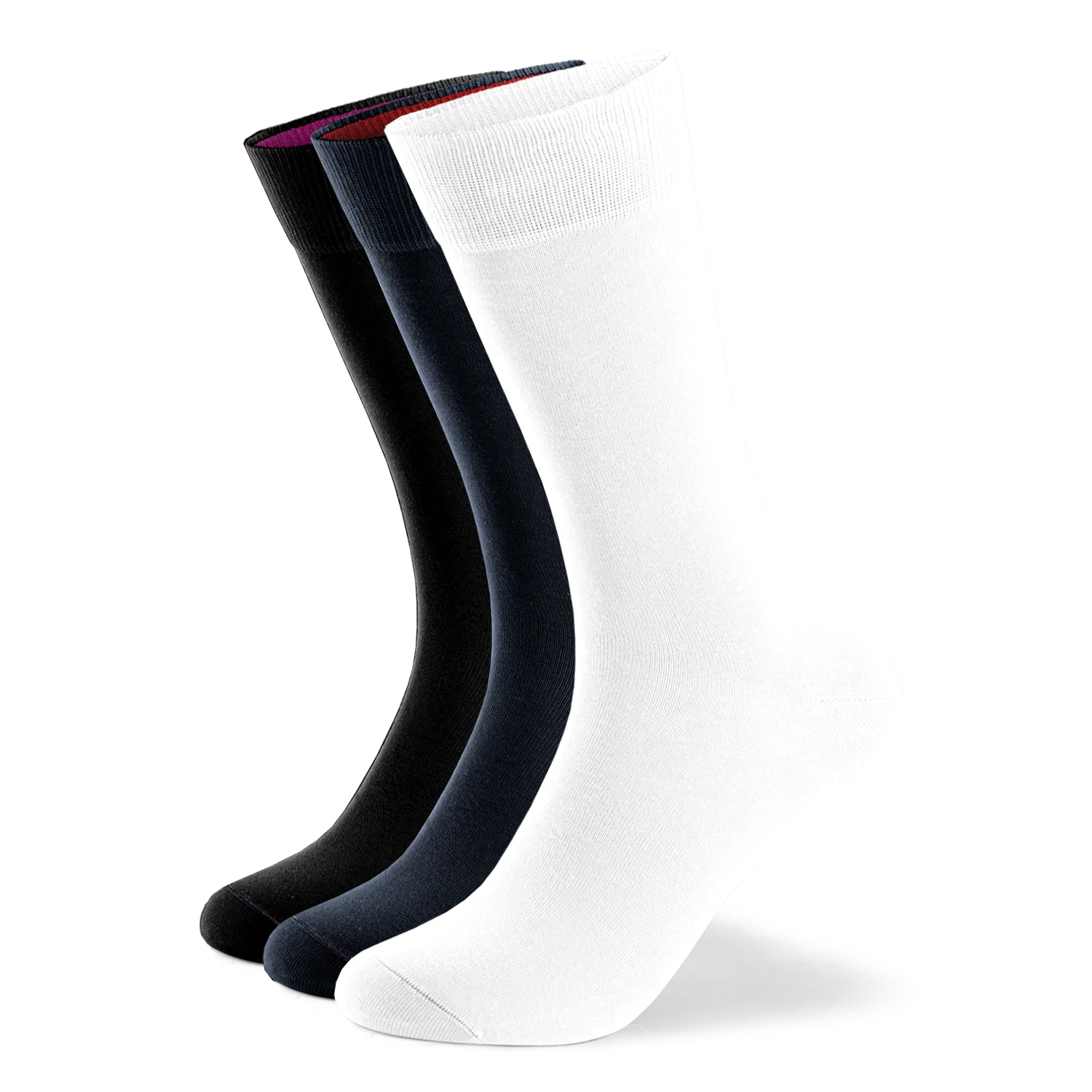 Einfarbige Socken aus Bio-Baumwolle - 3er Set