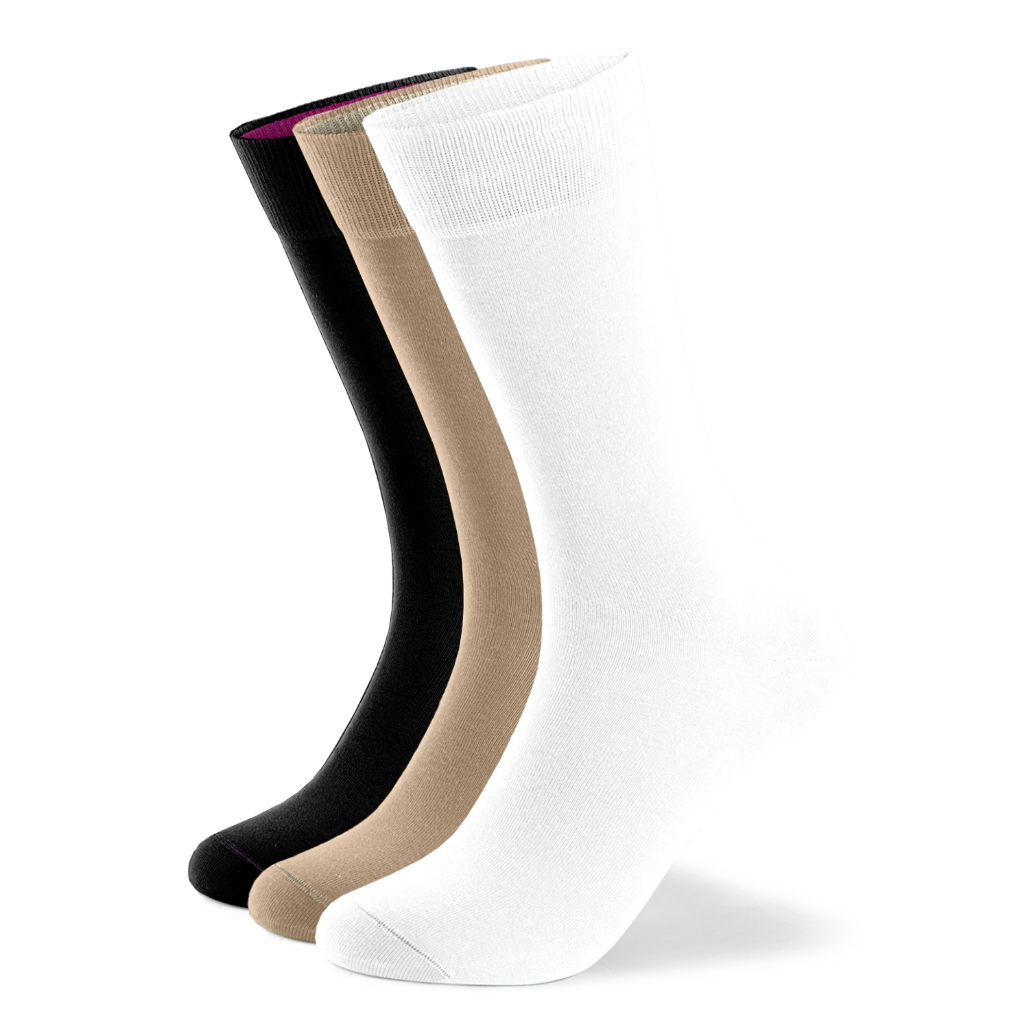 Einfarbige Socken aus Bio-Baumwolle - 3er Set