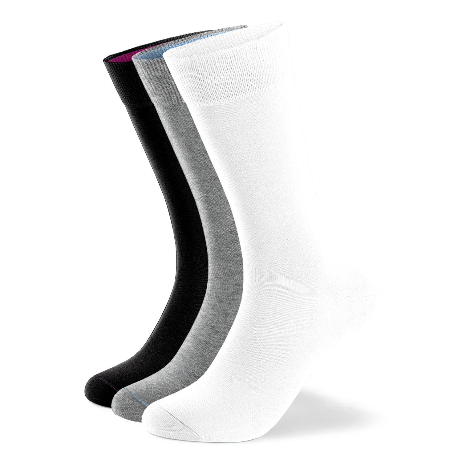 Einfarbige Socken aus Bio-Baumwolle - 3er Set