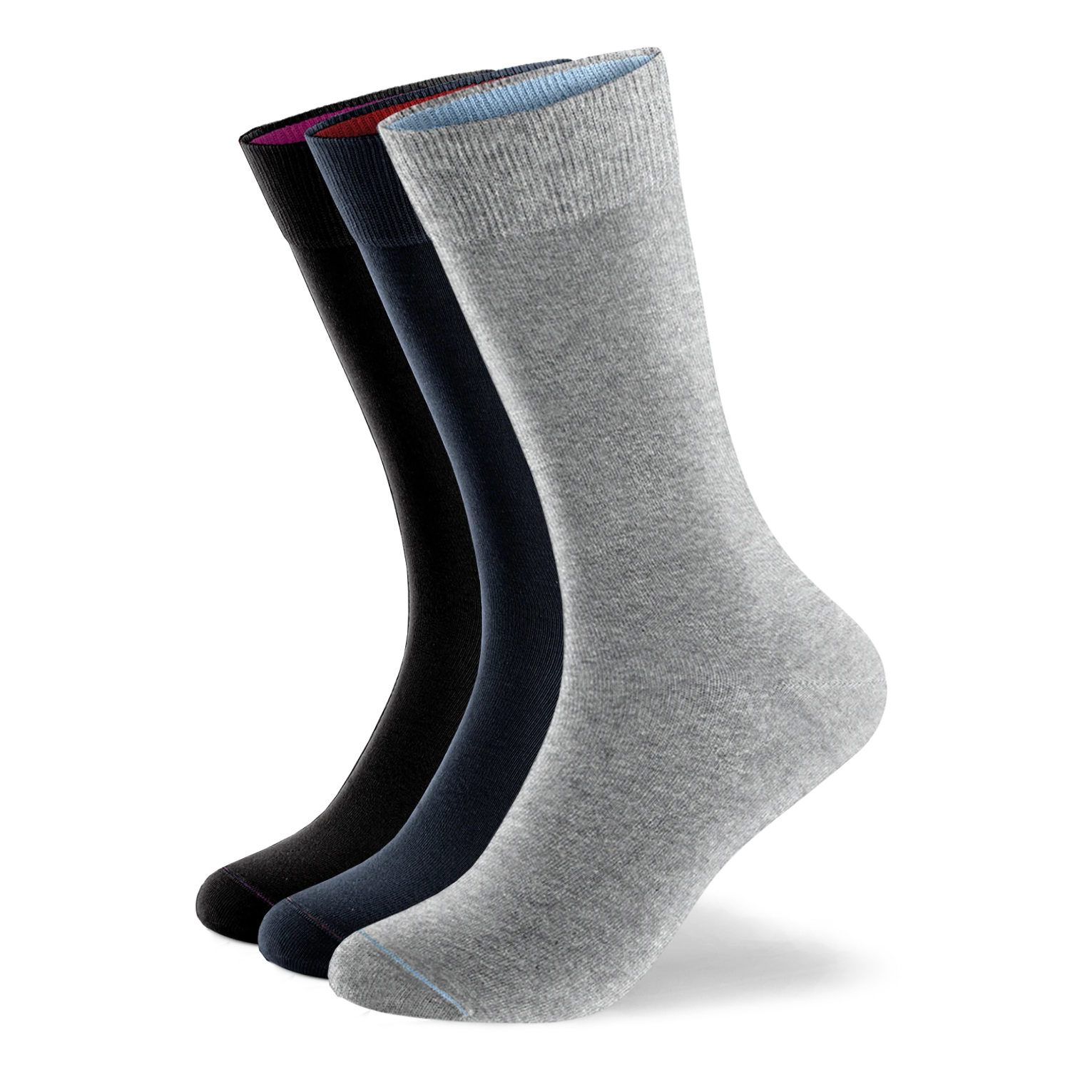 Einfarbige Socken aus Bio-Baumwolle - 3er Set