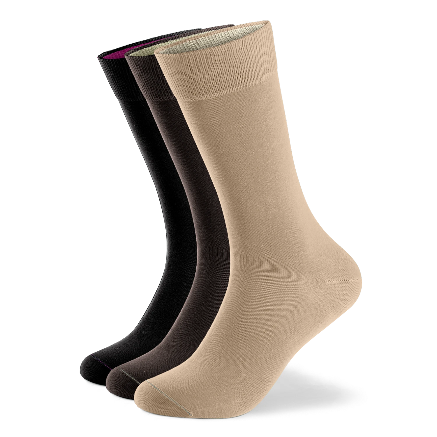 Einfarbige Socken aus Bio-Baumwolle - 3er Set
