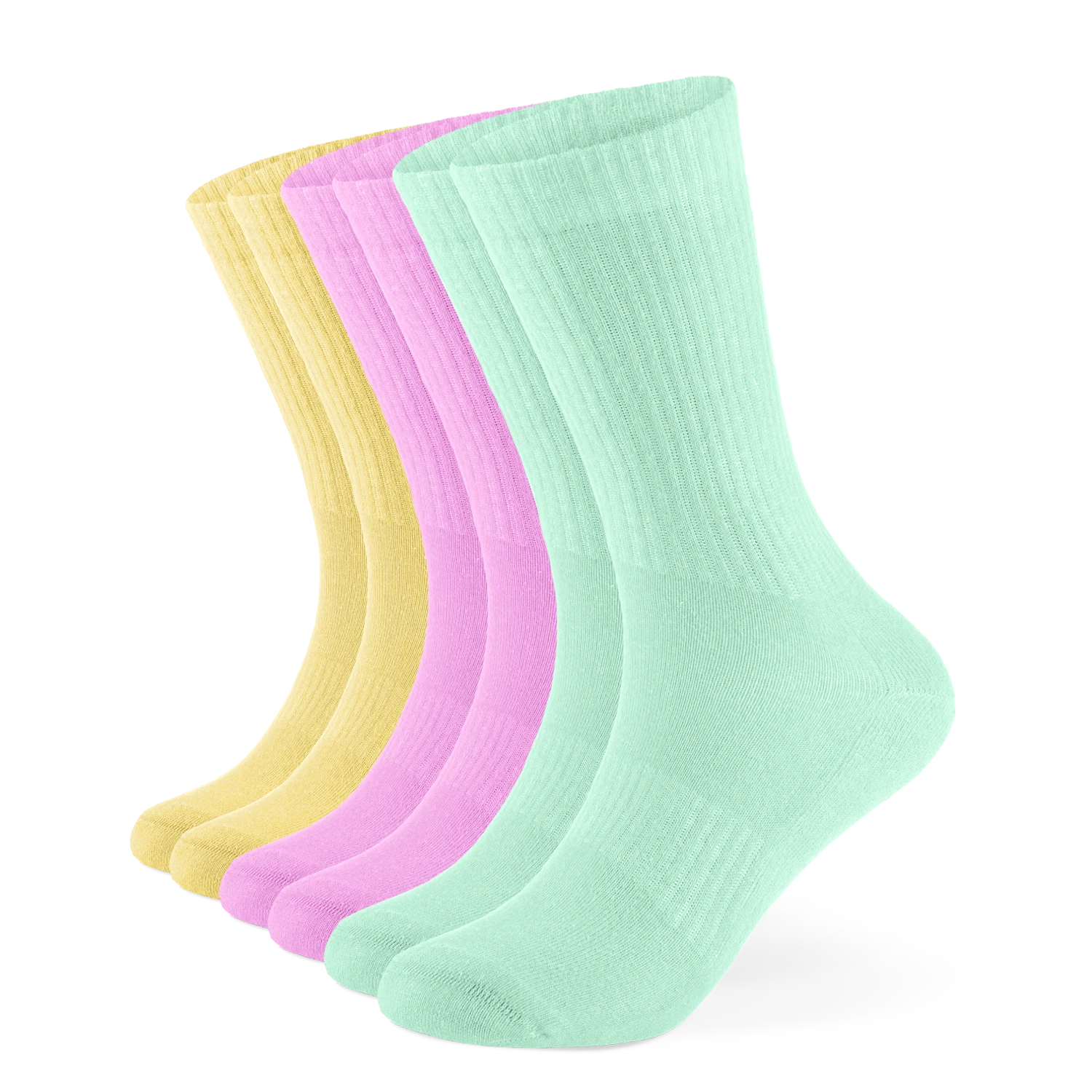 Einfarbige Tennissocken aus Bio-Baumwolle – 6er Set
