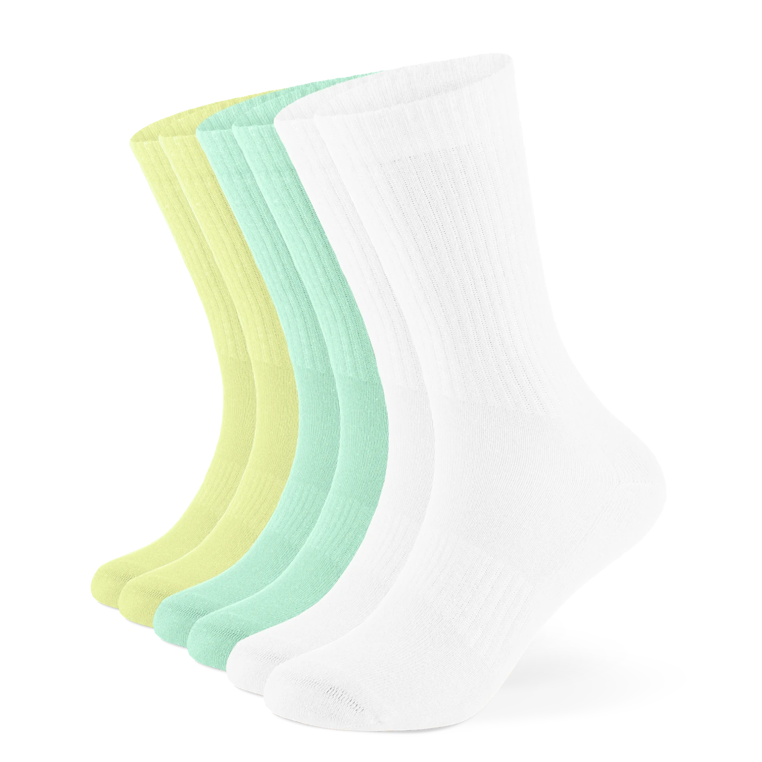 Einfarbige Tennissocken aus Bio-Baumwolle – 6er Set