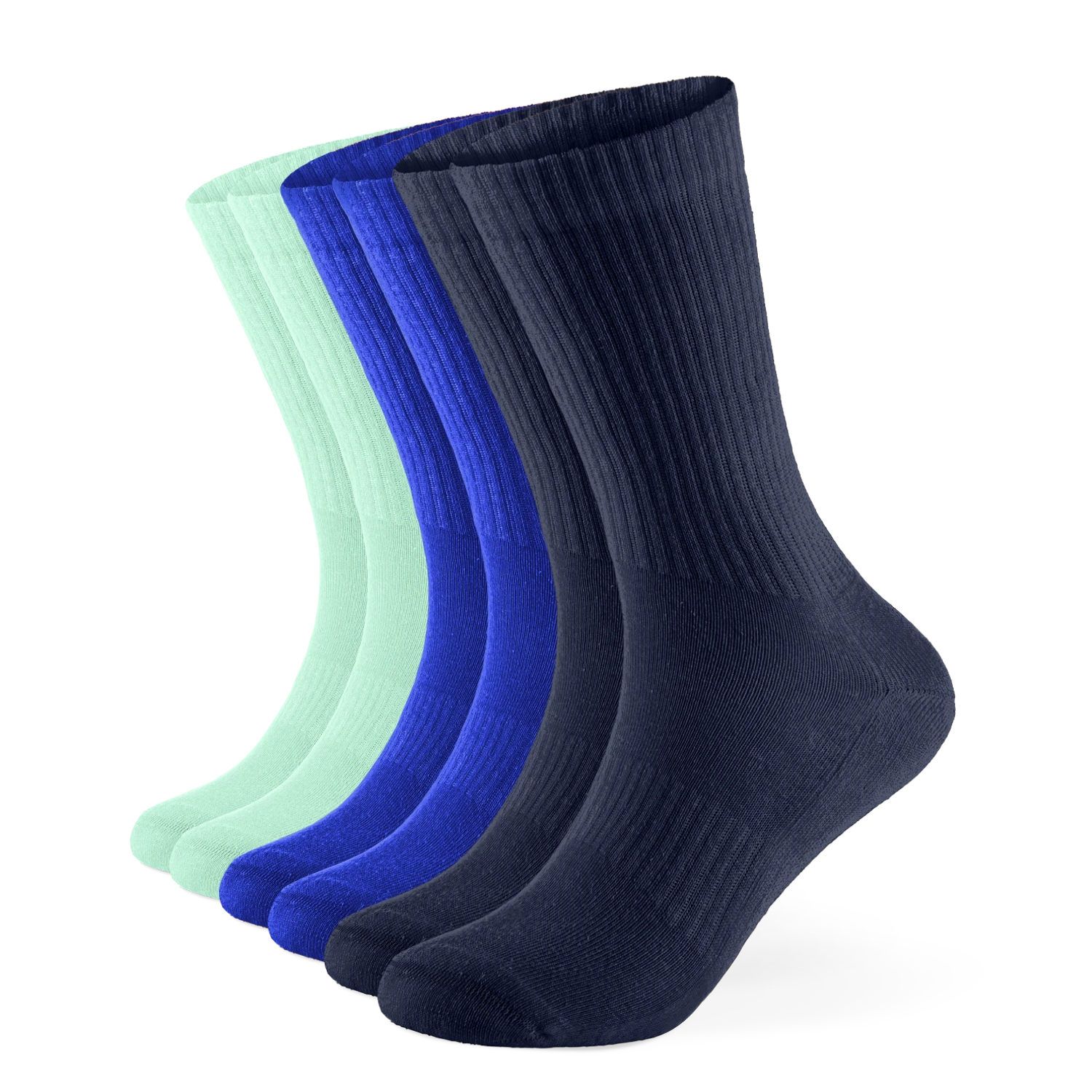 Einfarbige Tennissocken aus Bio-Baumwolle – 6er Set