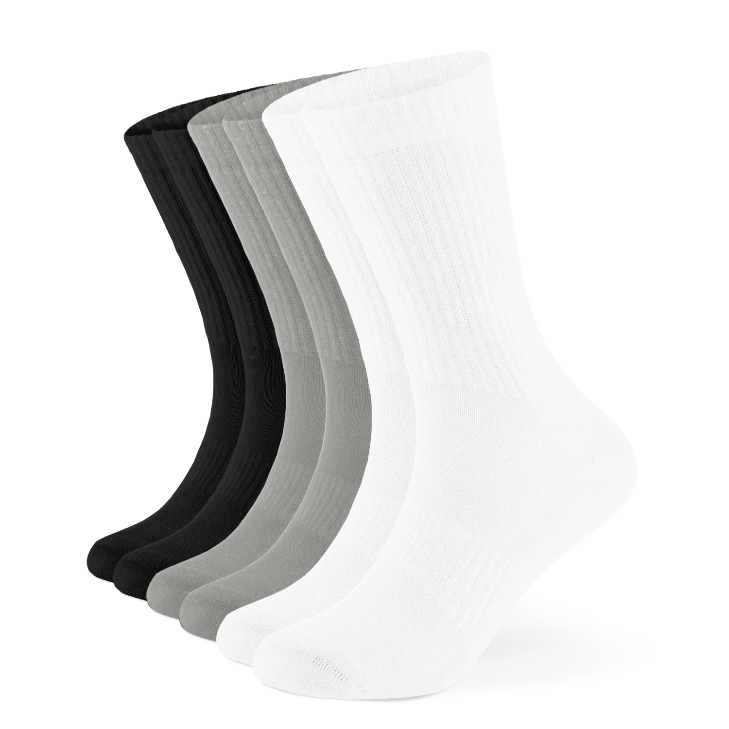 Einfarbige Tennissocken aus Bio-Baumwolle – 6er Set