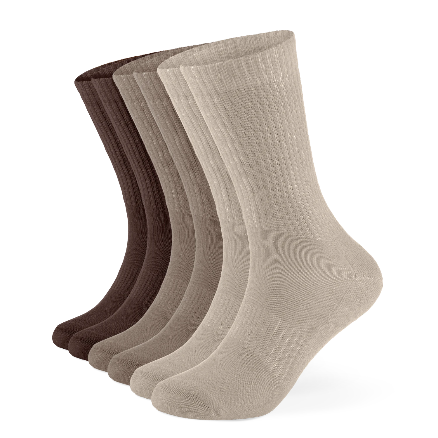 Einfarbige Tennissocken aus Bio-Baumwolle – 6er Set