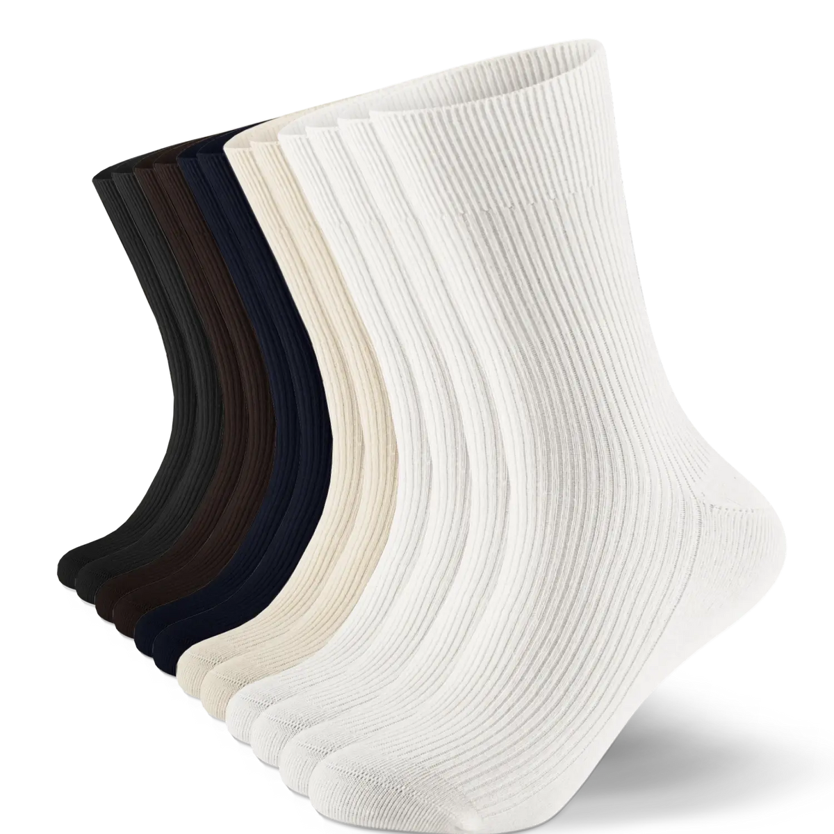 Feingerippte Socken aus Bio-Baumwolle - 12er Set