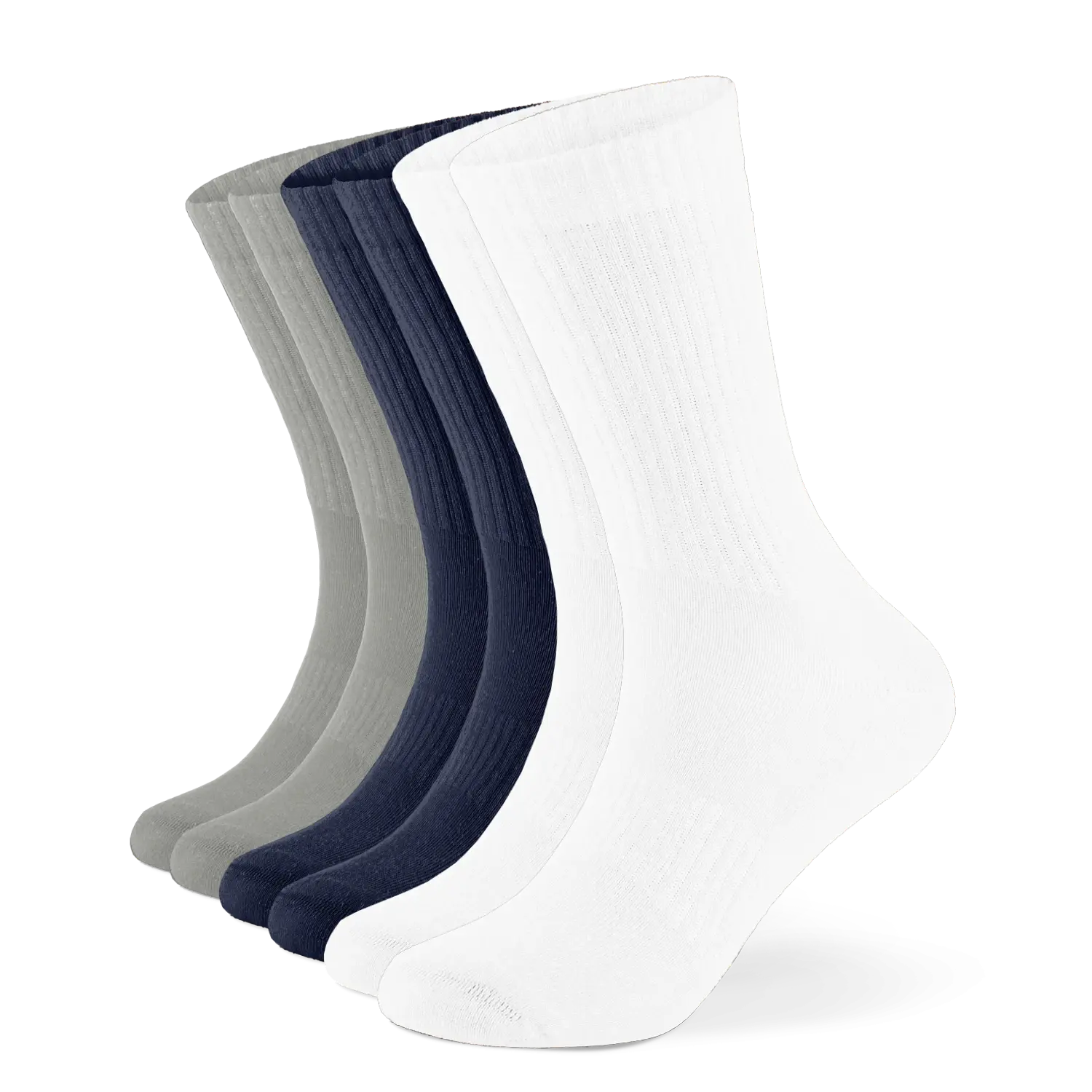 Einfarbige Tennissocken aus Bio-Baumwolle – 6er Set
