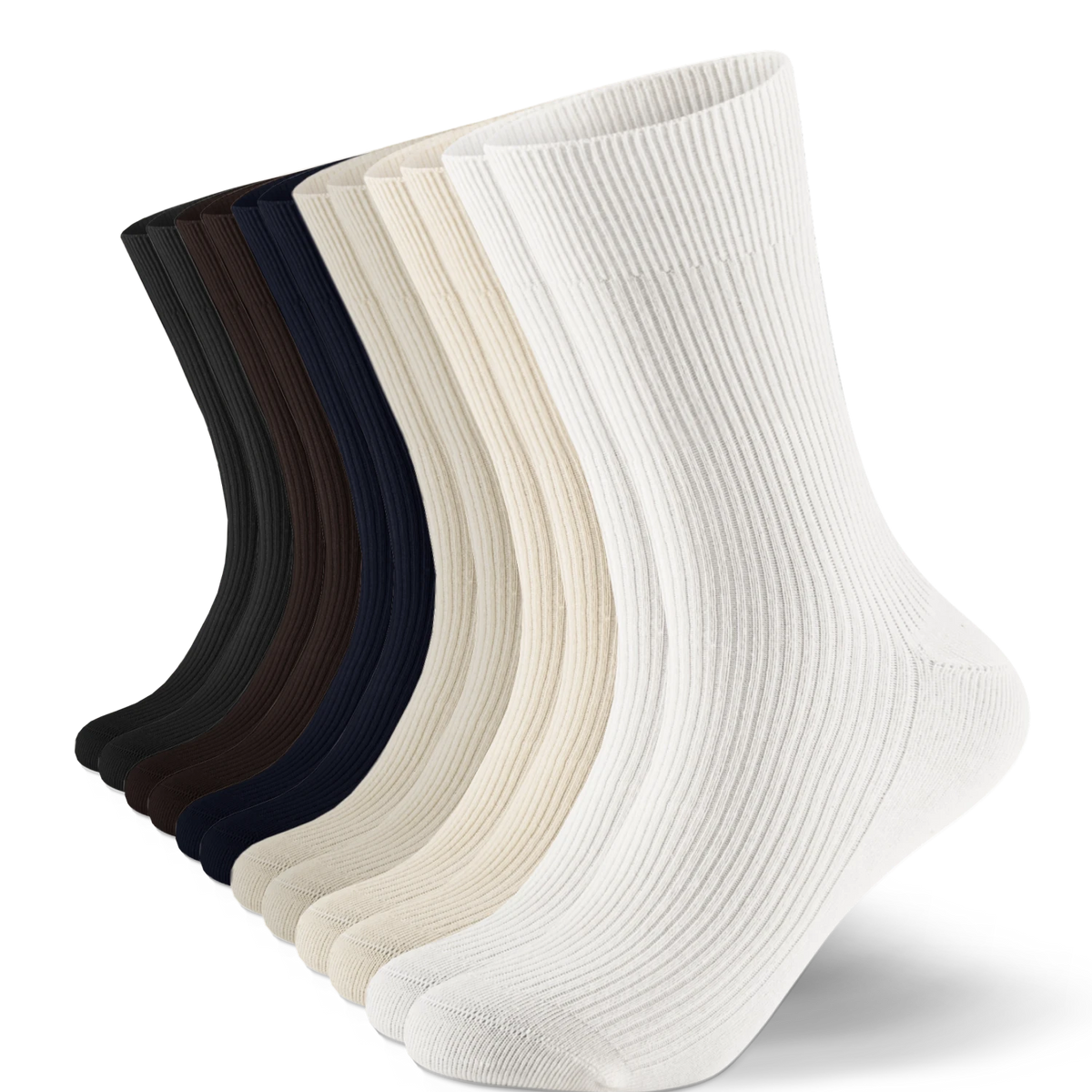 Feingerippte Socken aus Bio-Baumwolle - 12er Set