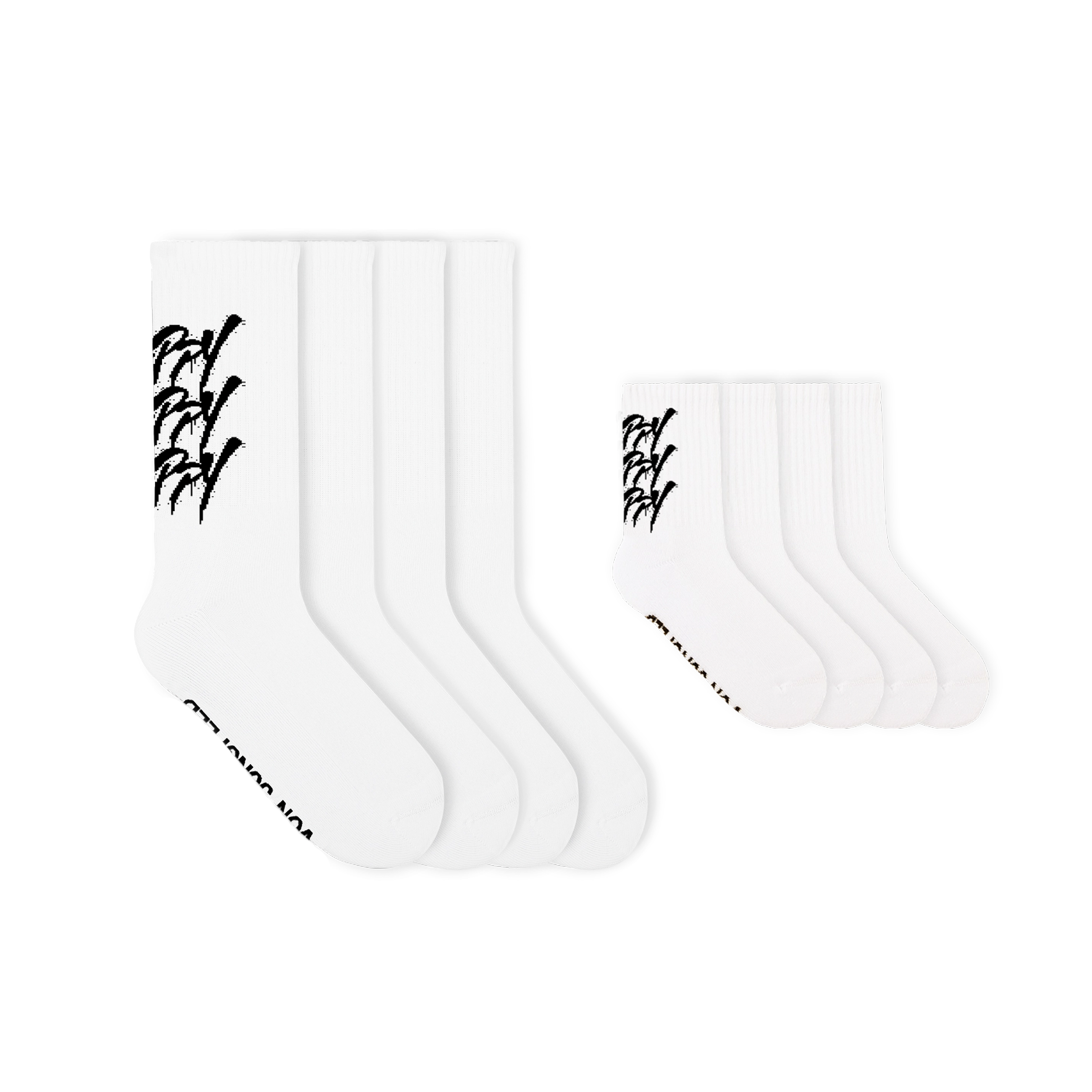 Familien-Set Tennissocken Ostergeschenk – Happy-Motiv & Graffiti-Stil in Weiß