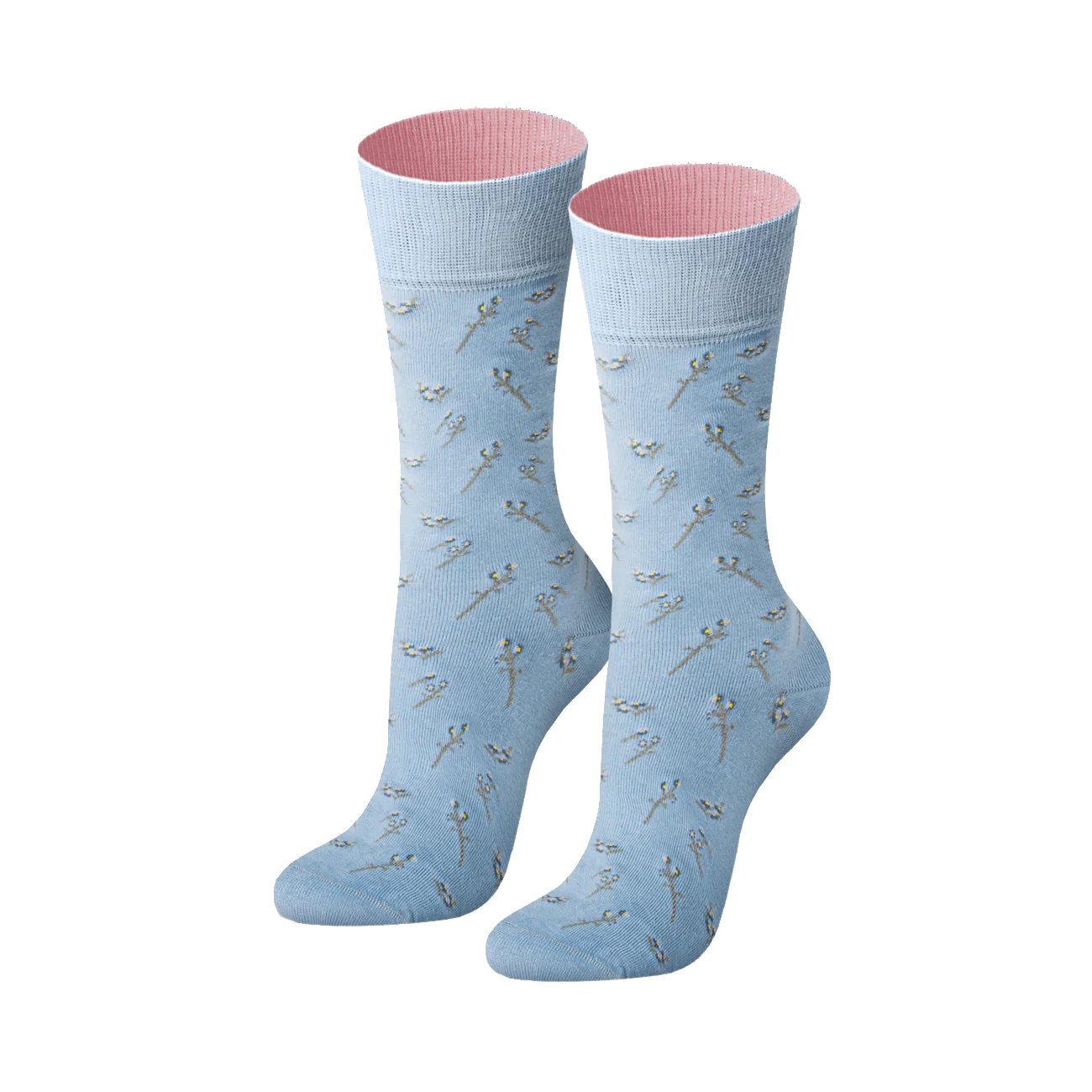 Gemusterte Socken mit Blumen