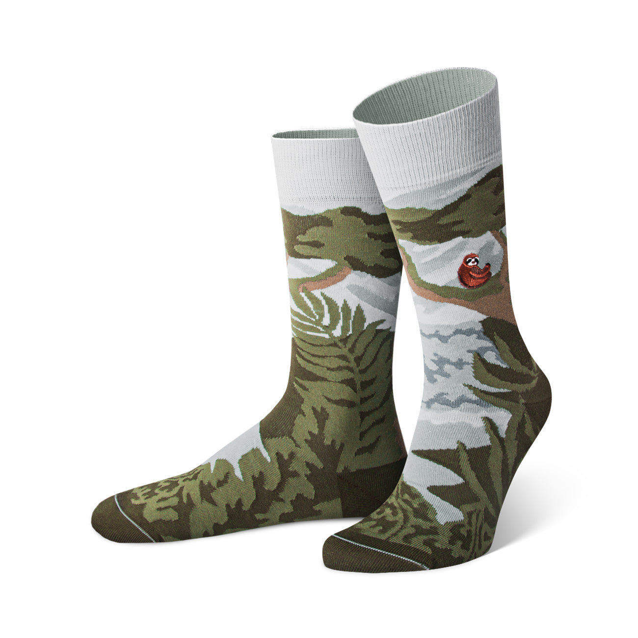 graphische socken, Faultier motiv, lustige socken, geschenk idee für Natur Liebhaber