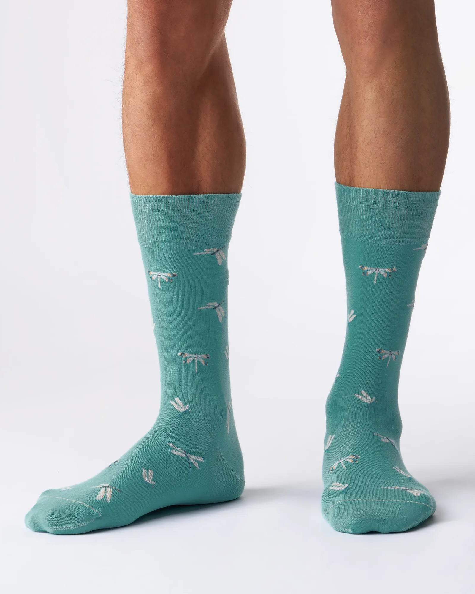 Dragonfly_gemusterte_socken Libelle grüne socken motiv socken bunte socken verückte socken anzugssocken business socken nachhaltig aus bio baumwolle