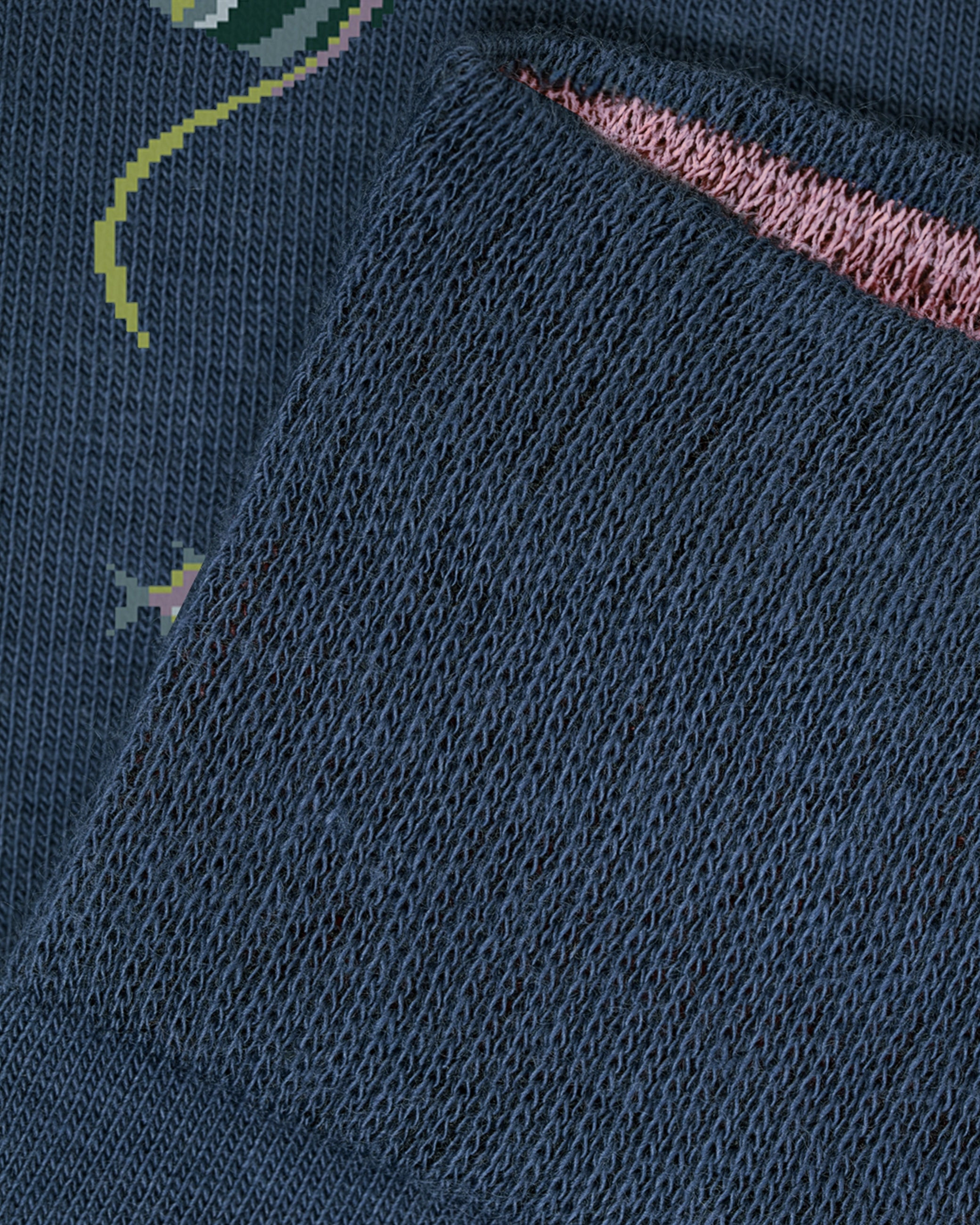 Fish_gemusterte_socken blau nachhaltig Ozean motiv Socken lustige socken Anzugssocken business socken details Signatur