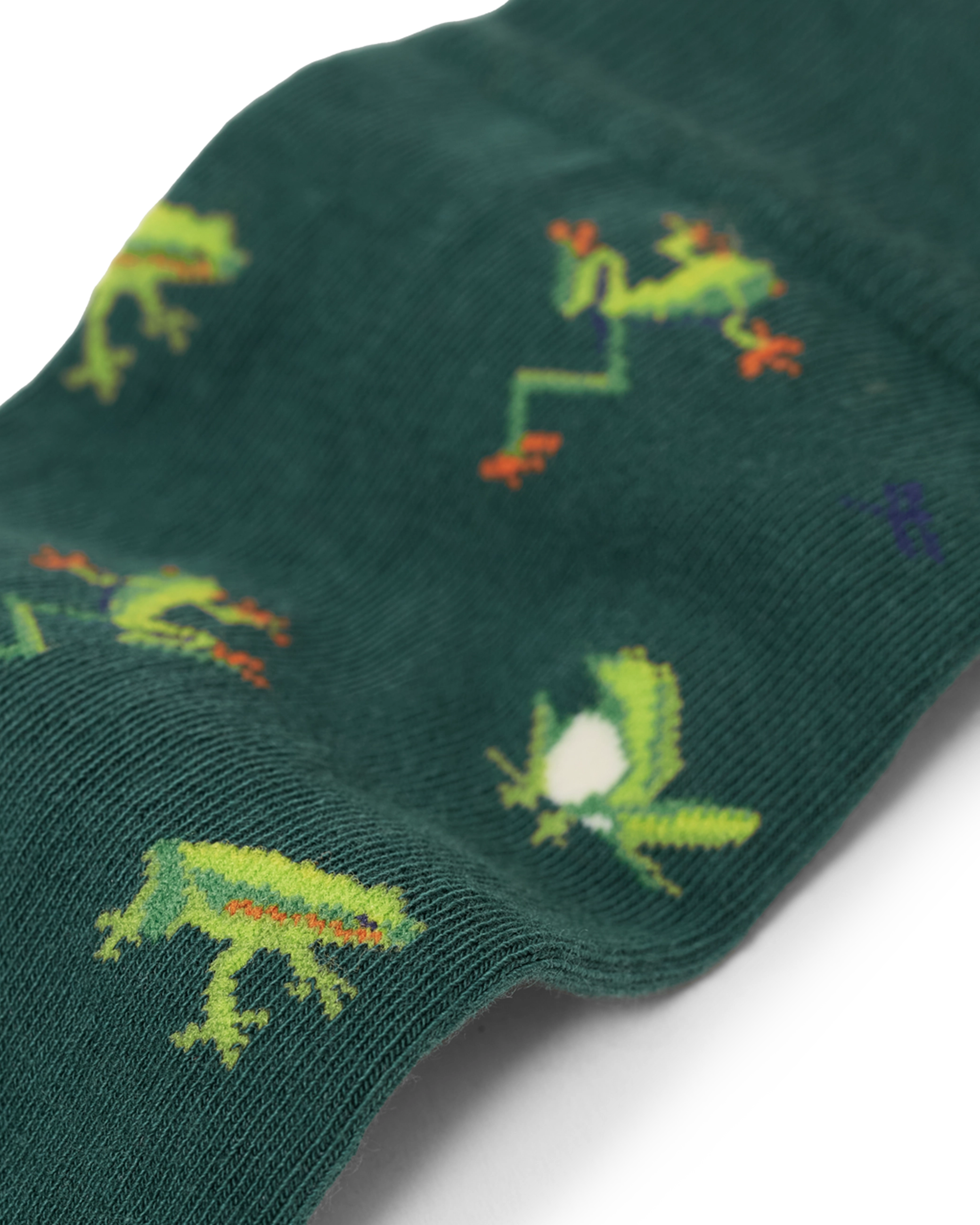 Frosch_motiv_socken Detail Nachhaltig lustige socken grün