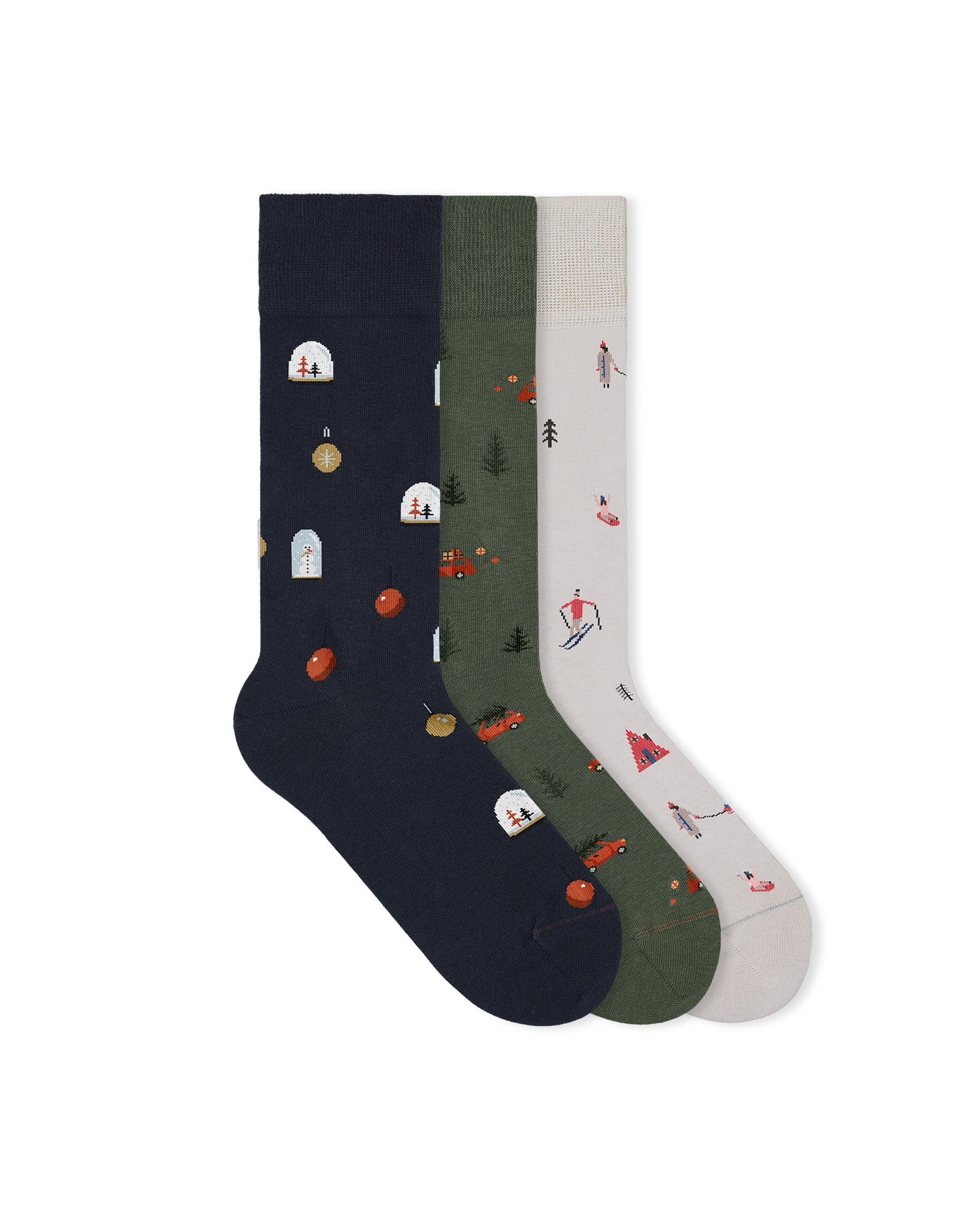Weihnachtssocken christmas socks motiven fun motifs lustig Lebkuchen stollen hitter schnee snow huts ski coco glühwein