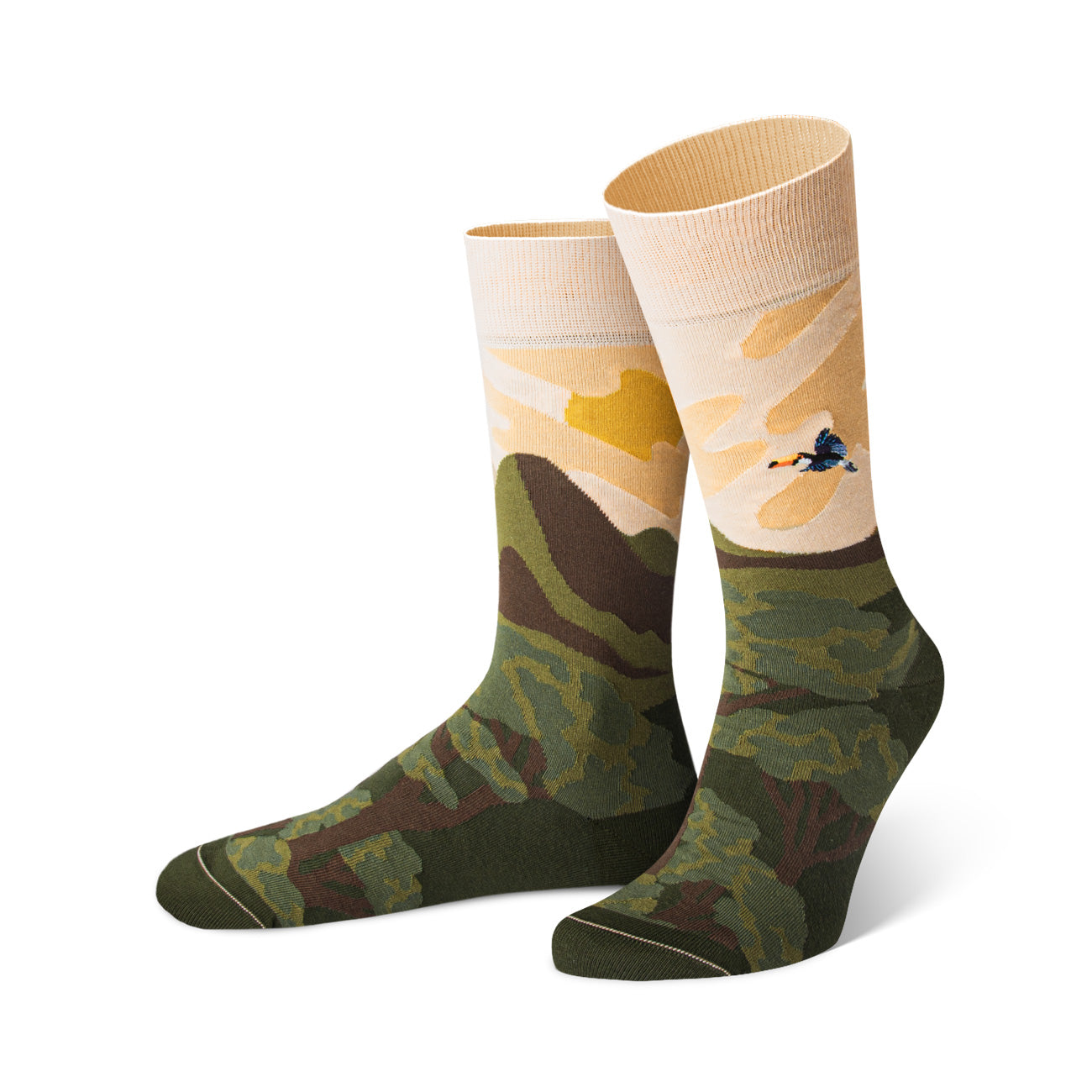 graphische socken, Bergen motiv, lustige socken, geschenk idee für Natur Liebhaber