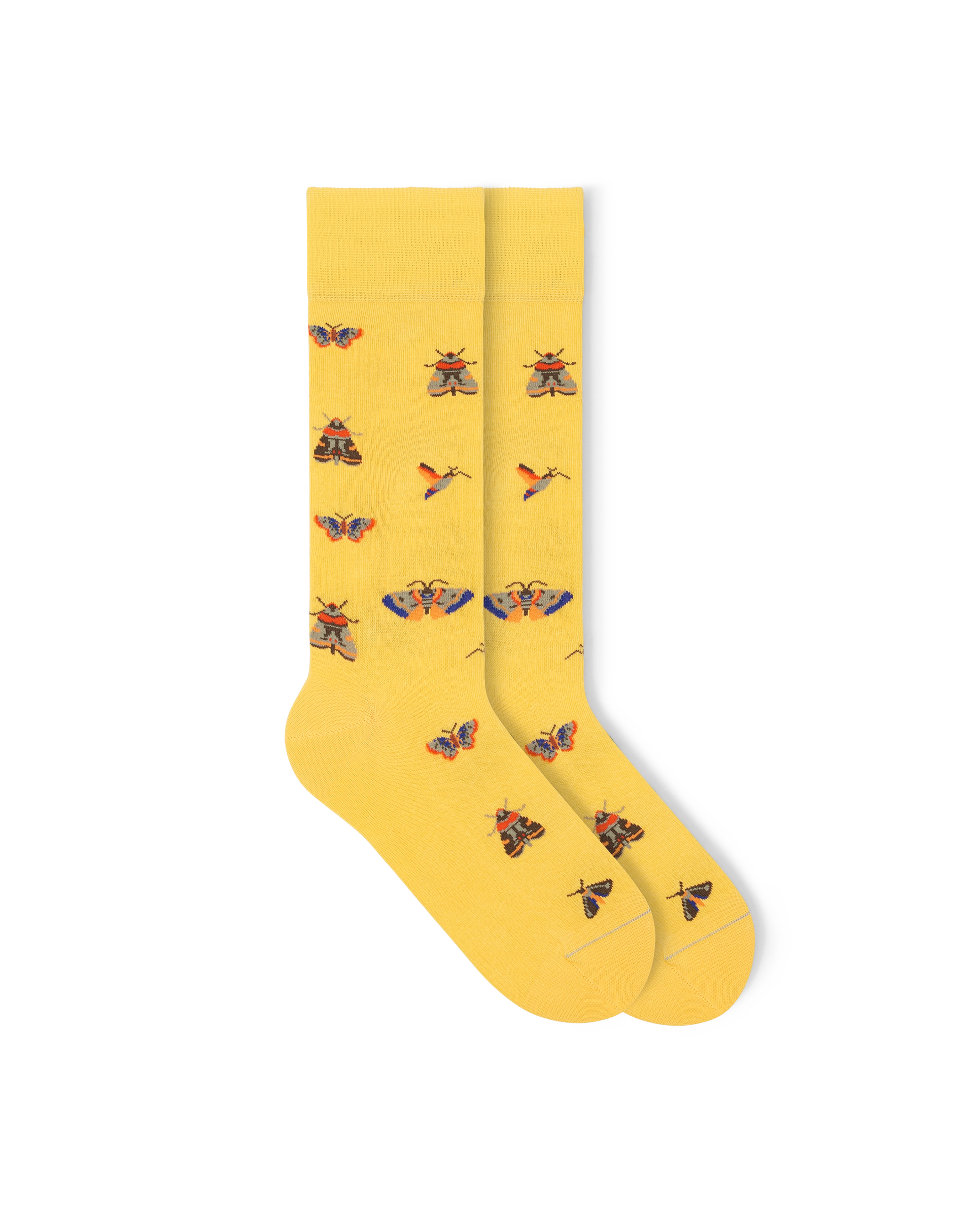 Moth_gemusterte_socken gelbe nachhaltige socken Natur Liebhaber socken bunte socken lustige socken verrückte socken