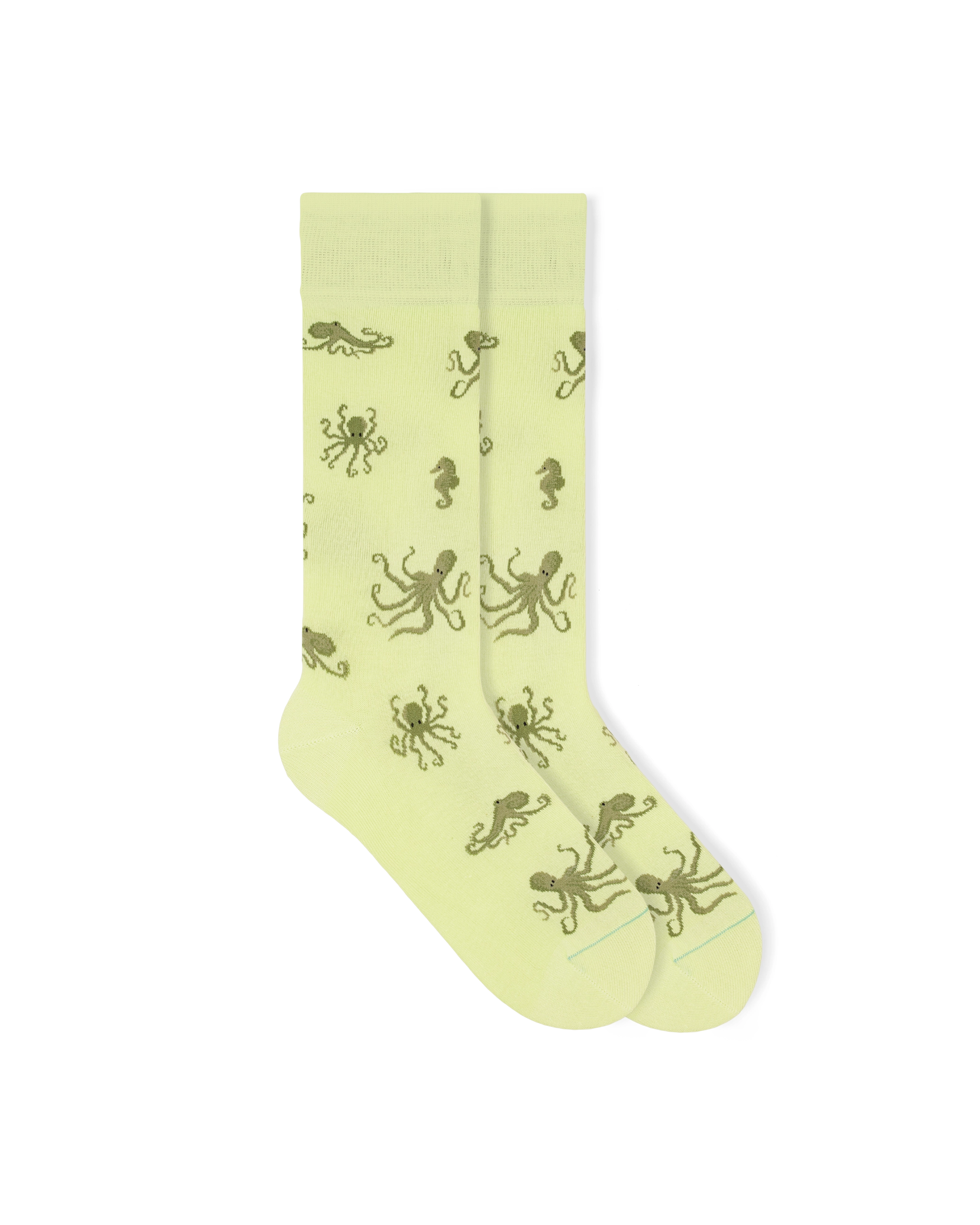 Octopus_gemusterte_socken gelb socken motiv socken lustige socken sommer socken nachhaltige socken