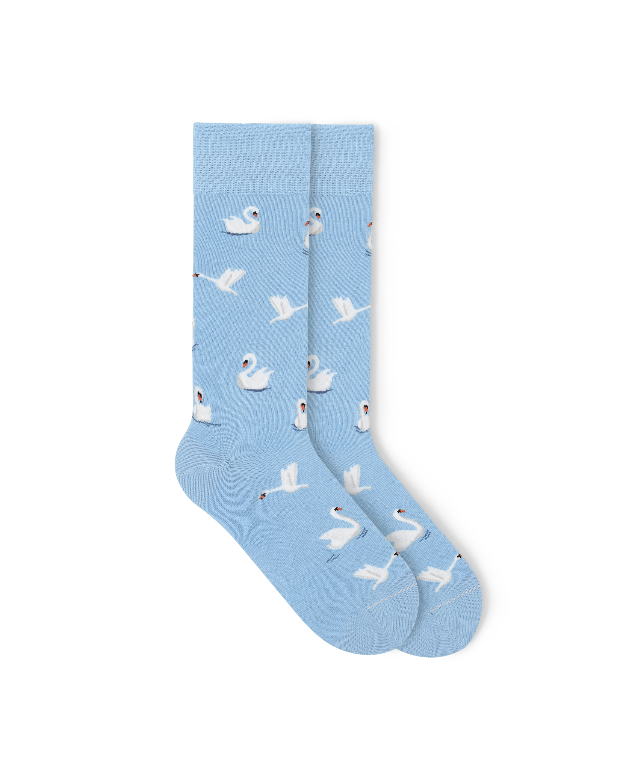 Schwan_gemusterte_socken swan motiv socken blau socken lustige socken