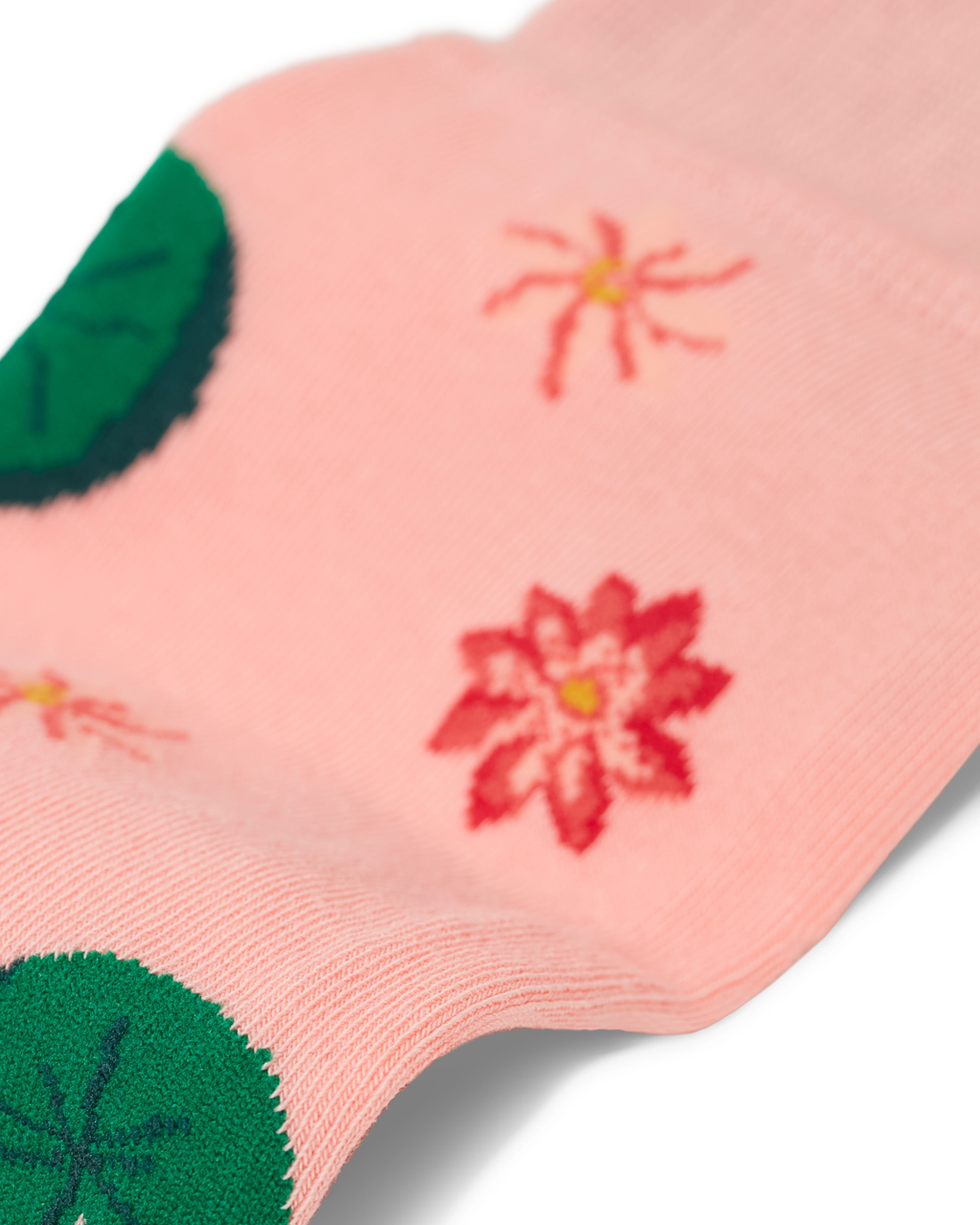 Seerosen_ lilipad motiv socken rosa socken motiv socken bunte socken verückte socken anzugssocken business socken nachhaltig aus bio baumwolle_detail