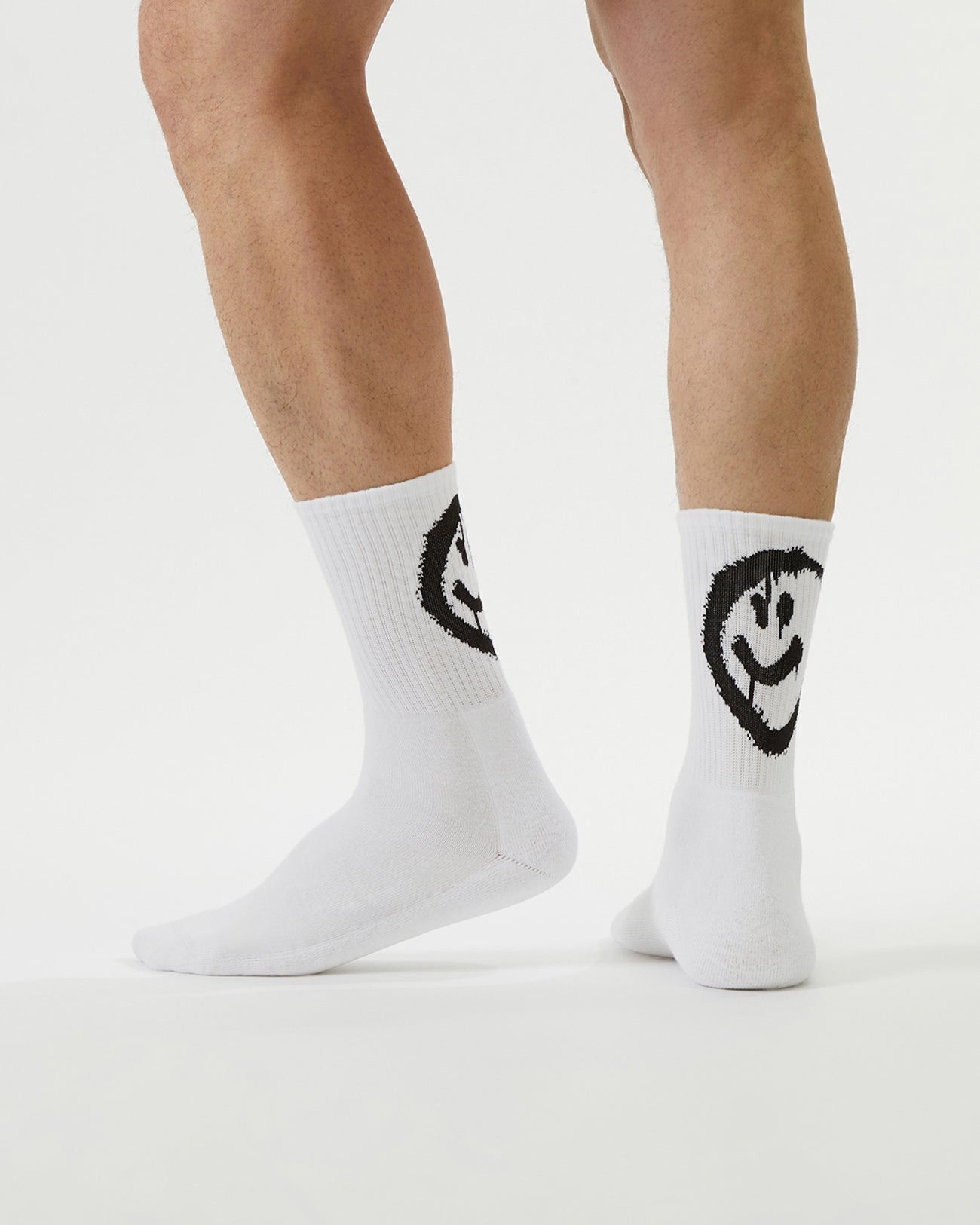 tennis socks white, weiße tennis socken mit smiley im schwarz Crew style socks, sport socks, sneaker socks, 80s socks, retro socks