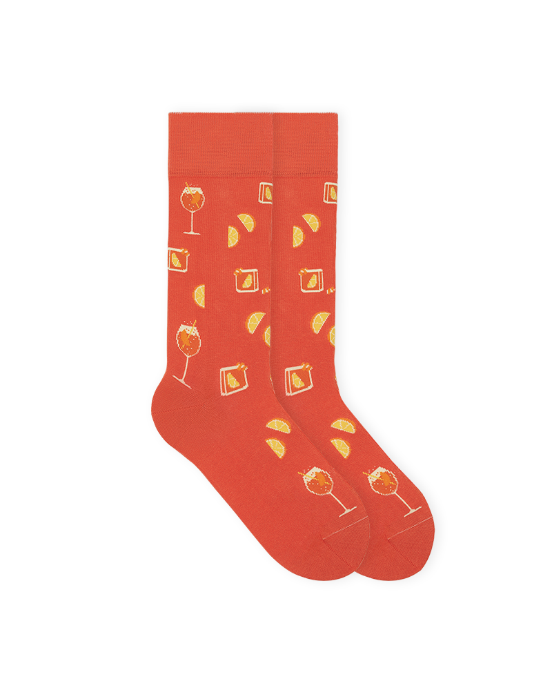 aperol spritz motif socks fun cocktail view
