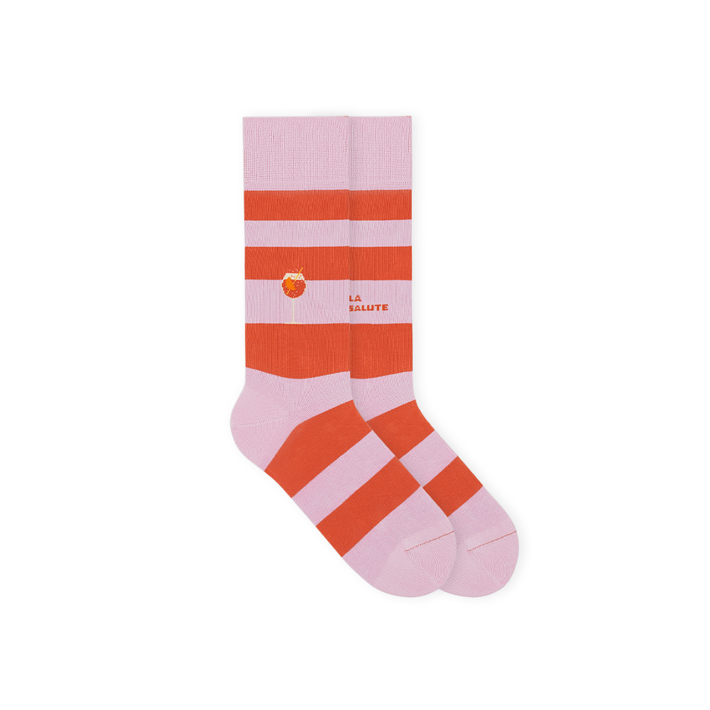 Spritz motif socken mit streifen in rosa und orange