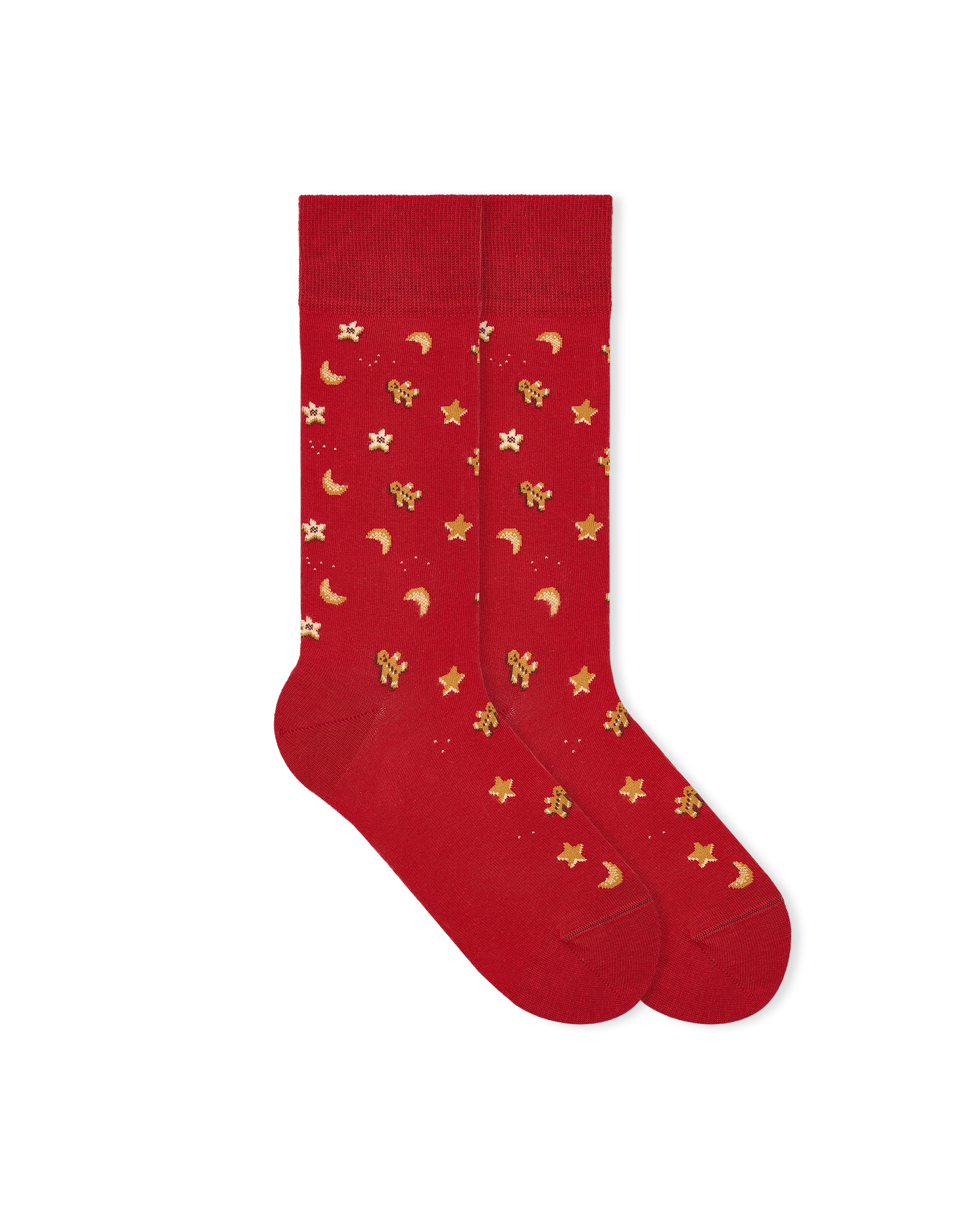 christmas-socks-weinachtssocken-red-gingerbread-flat-image