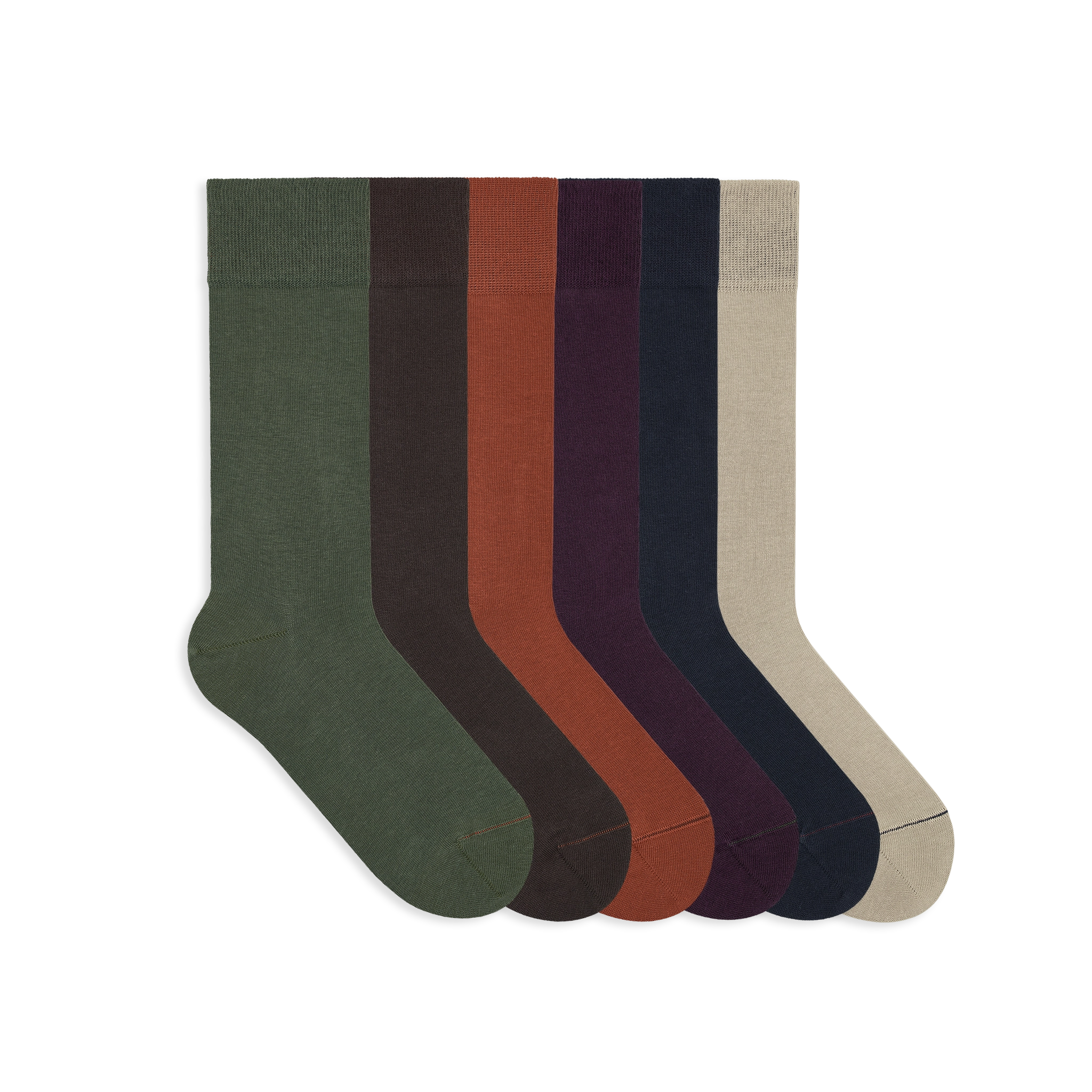 cream-purple-brown-green-orange-navy-socks-classic-socken-est