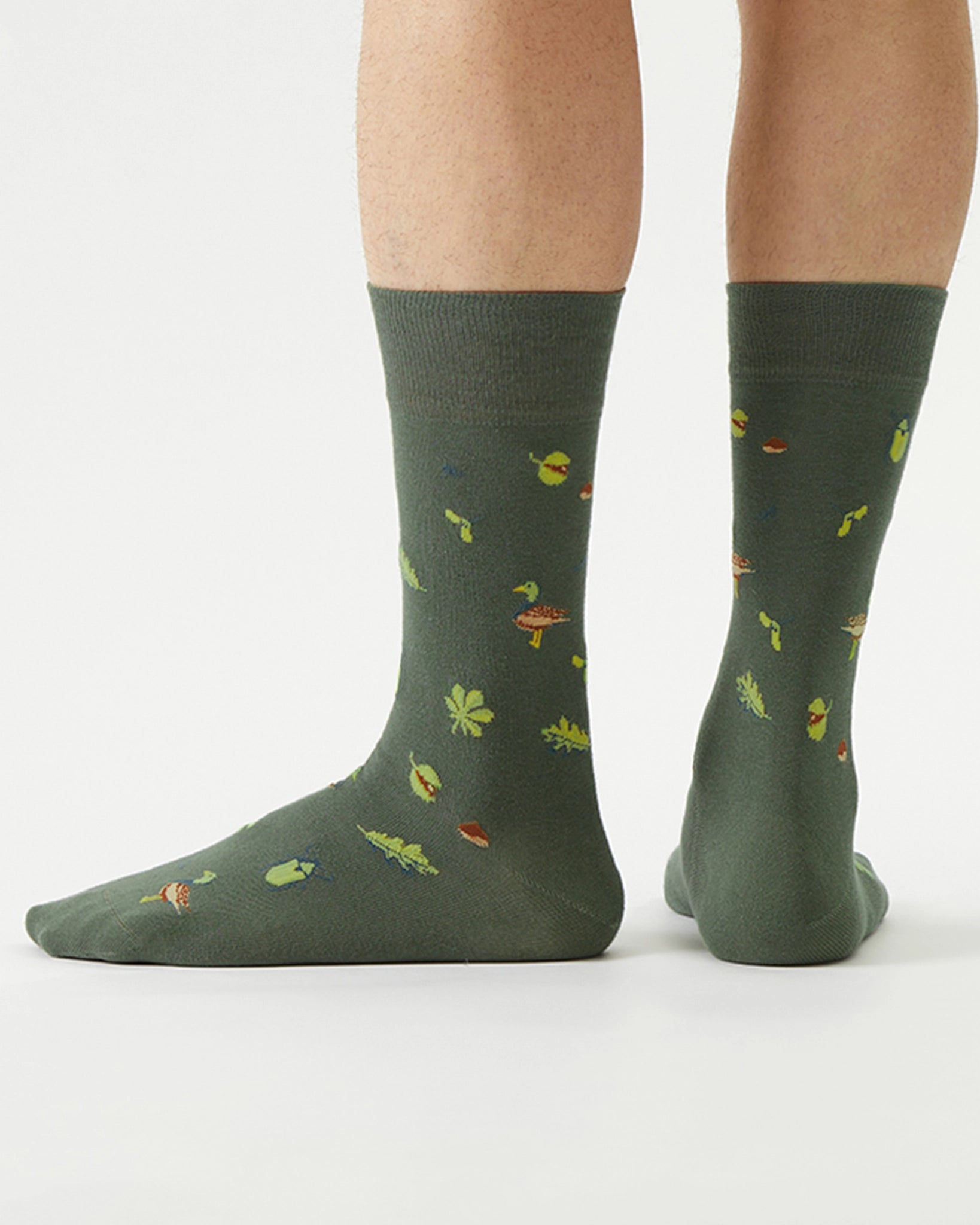 ente-socks-fuchs-socken-model-green