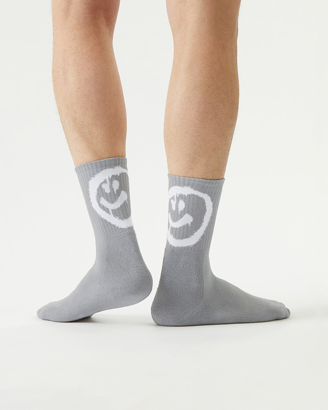 tennis socks gray tennis socken mit smiley Crew style socks, sport socks, sneaker socks, 80s socks, retro socks