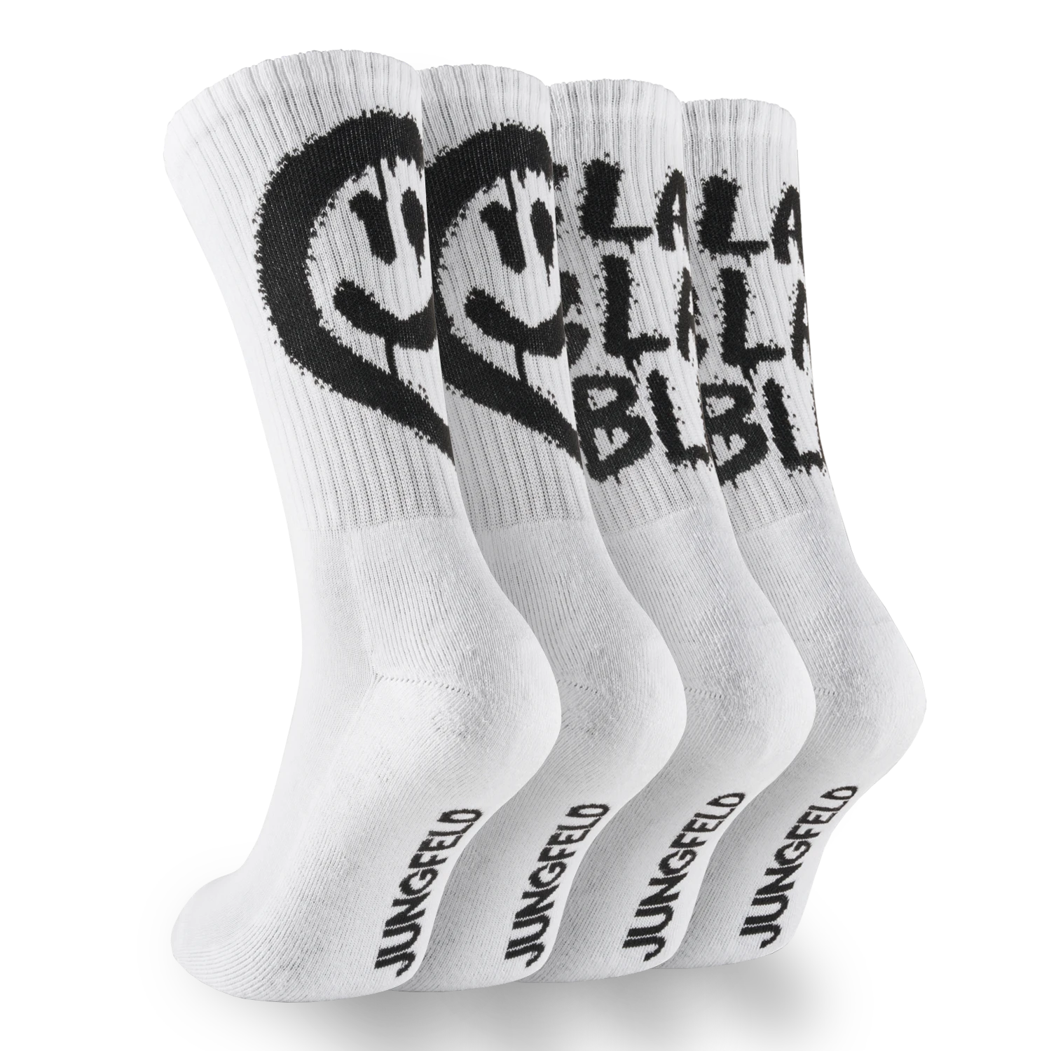 Tennissocken mit Happy Face & Graffiti im Set – 4 oder 6 Paar