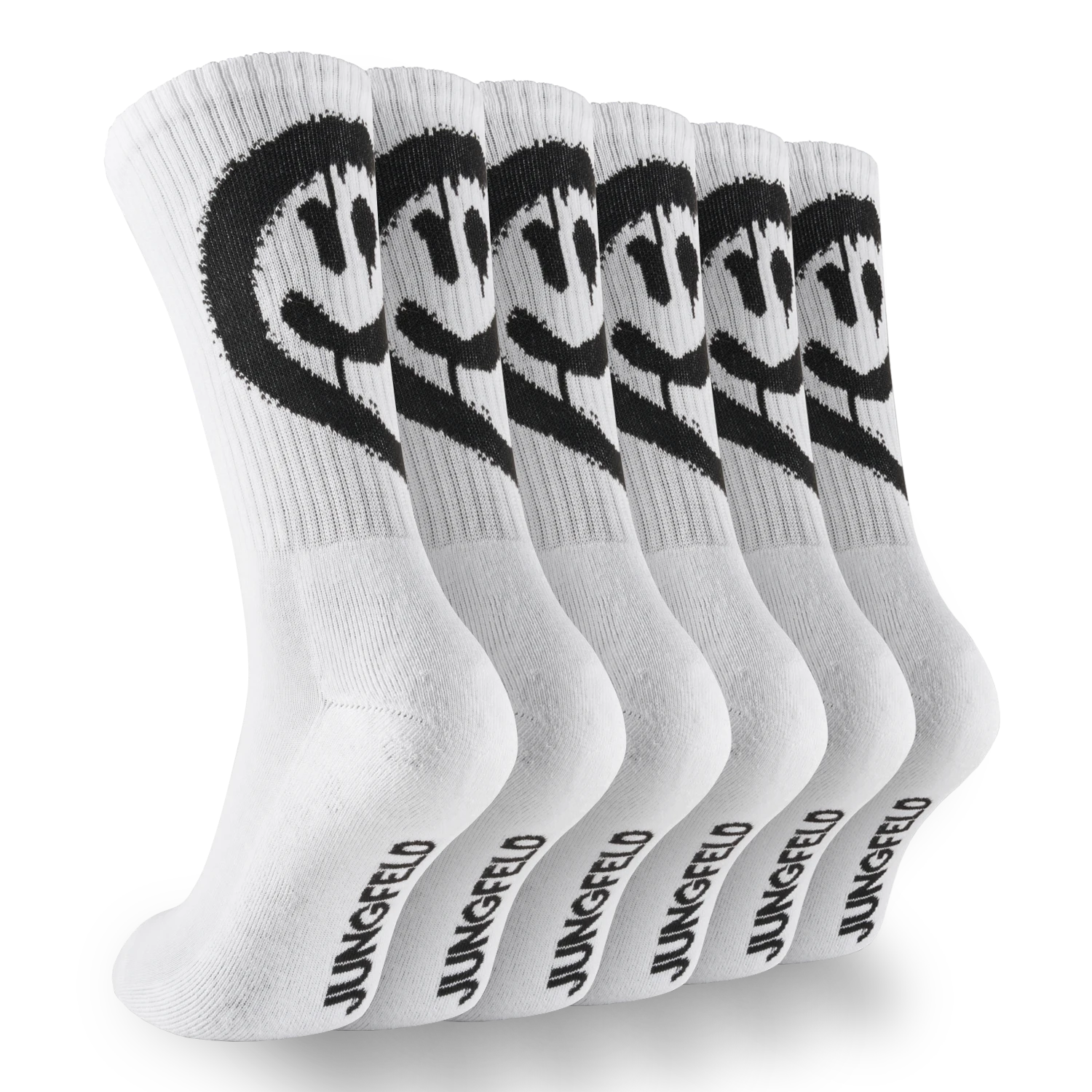 Tennissocken mit Happy Face & Graffiti im Set – 4 oder 6 Paar