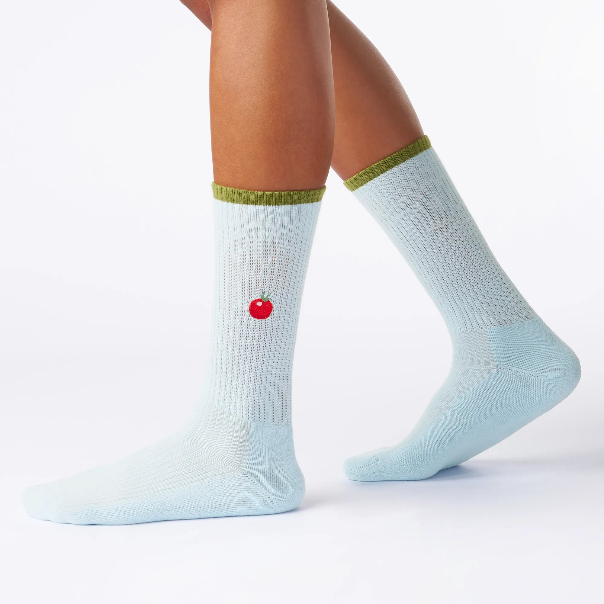 Blaue tennis socken, crew style, 80s, 80er motiv socken, tomate strick motiv, sport socken, coole tennissocken