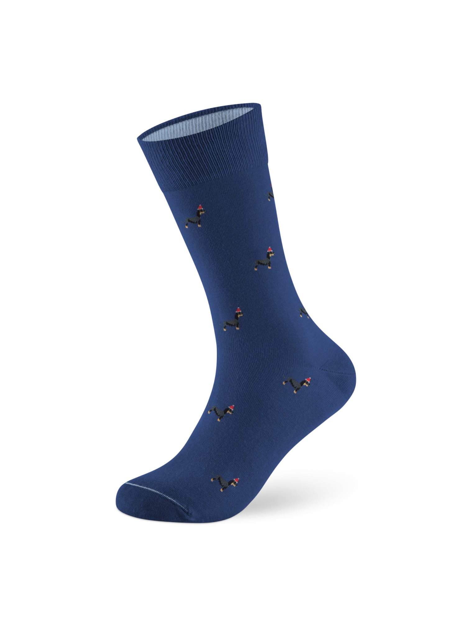 Weihnachtssocke Dachshund Xmas Dark Blue