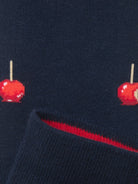 Weihnachtssocken Kandierter Apfel in Dark Navy – Detail mit Innenbund