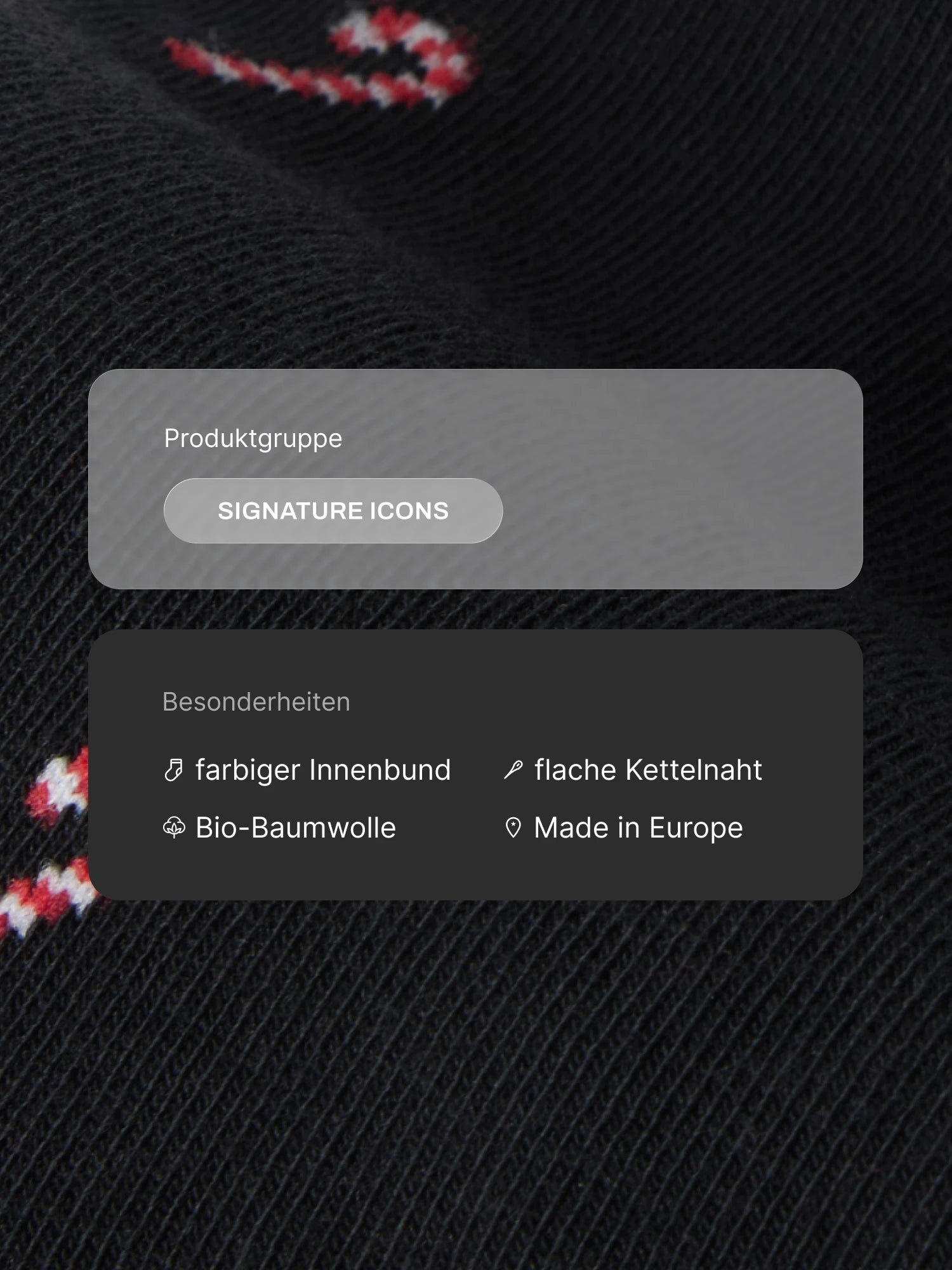 Weihnachtssocken Zuckerstange in Midnight Black – Produktdetails