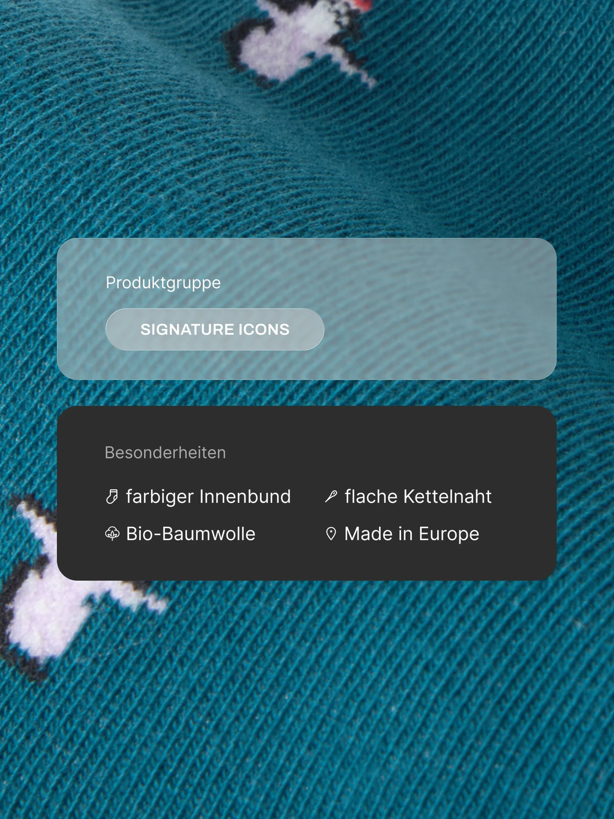 Weihnachtssocken Pinguin in Teal Blue – Produktdetails