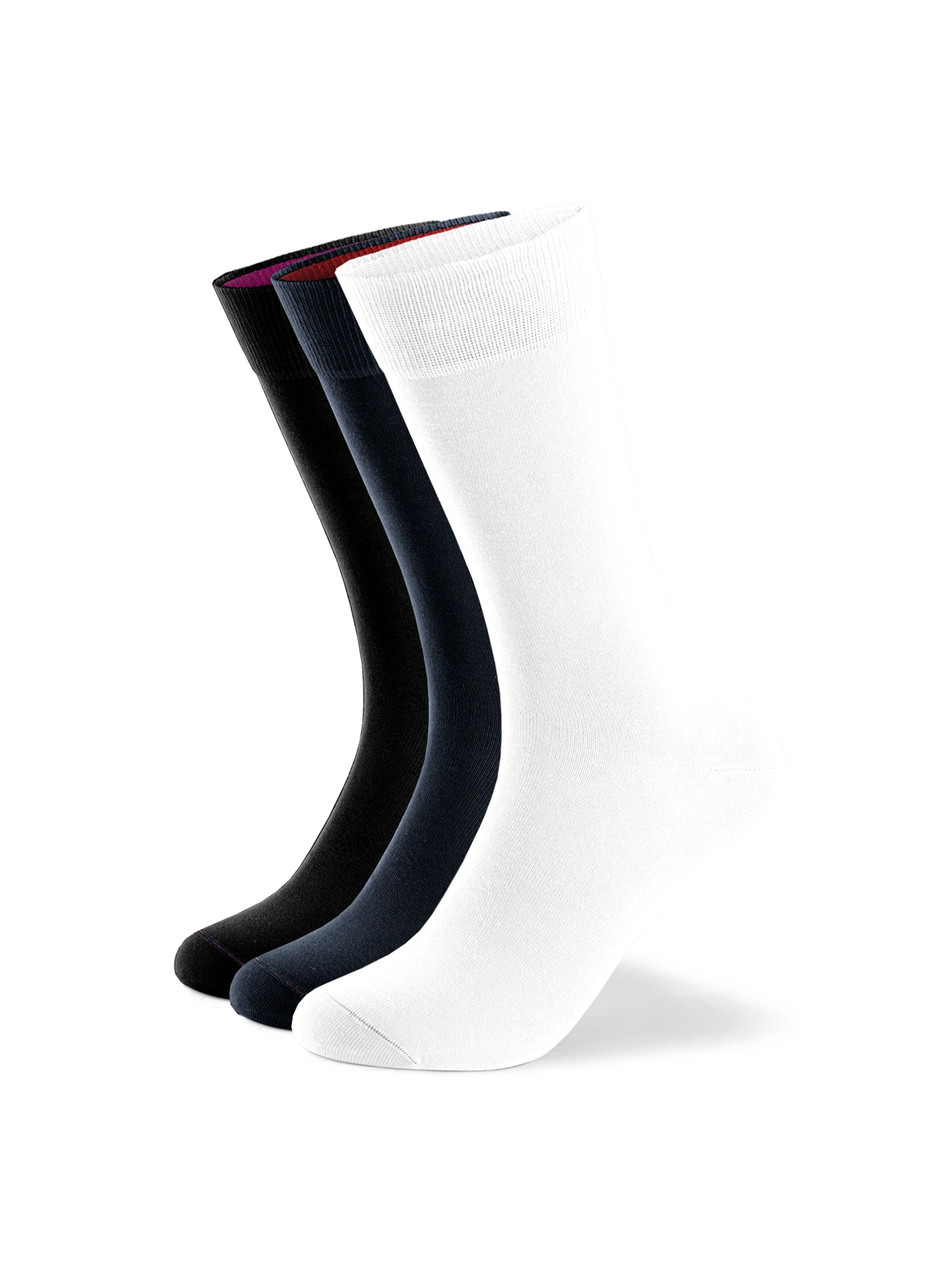 Einfarbige Socken aus Bio-Baumwolle - 3er Set