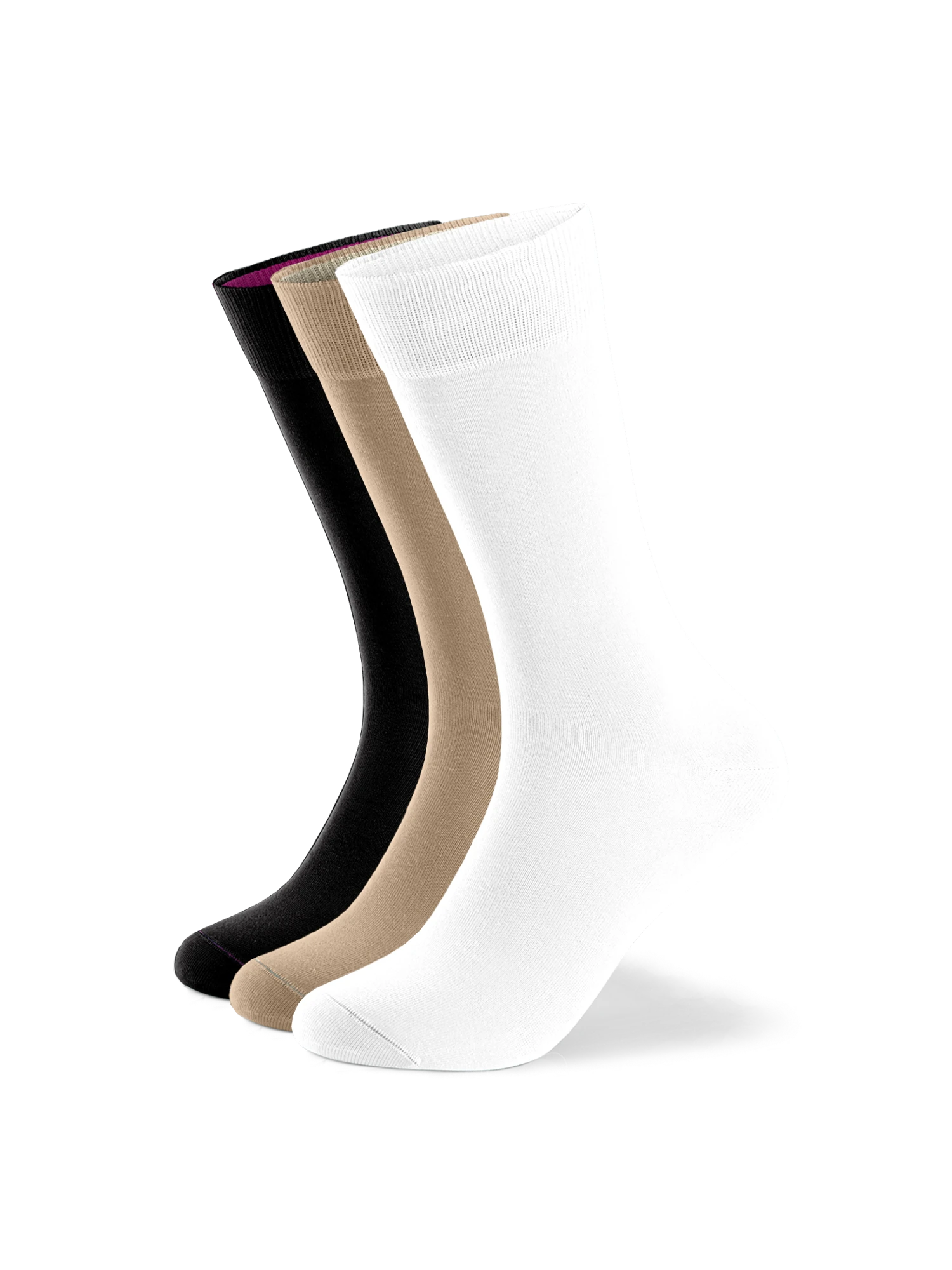 Einfarbige Socken aus Bio-Baumwolle - 3er Set