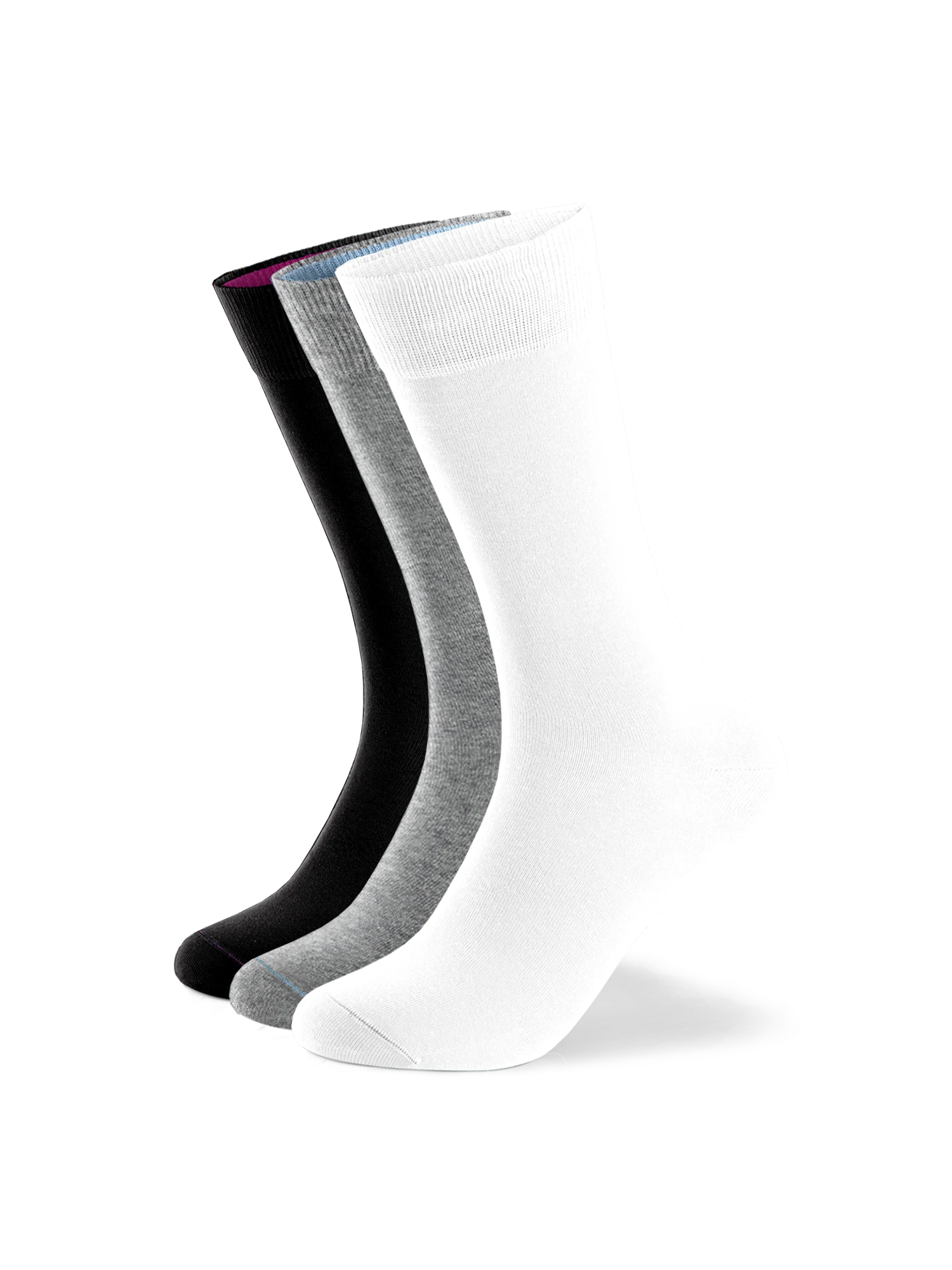 Einfarbige Socken aus Bio-Baumwolle - 3er Set