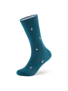 Weihnachtssocken Pinguin in Teal Blue – Packshot