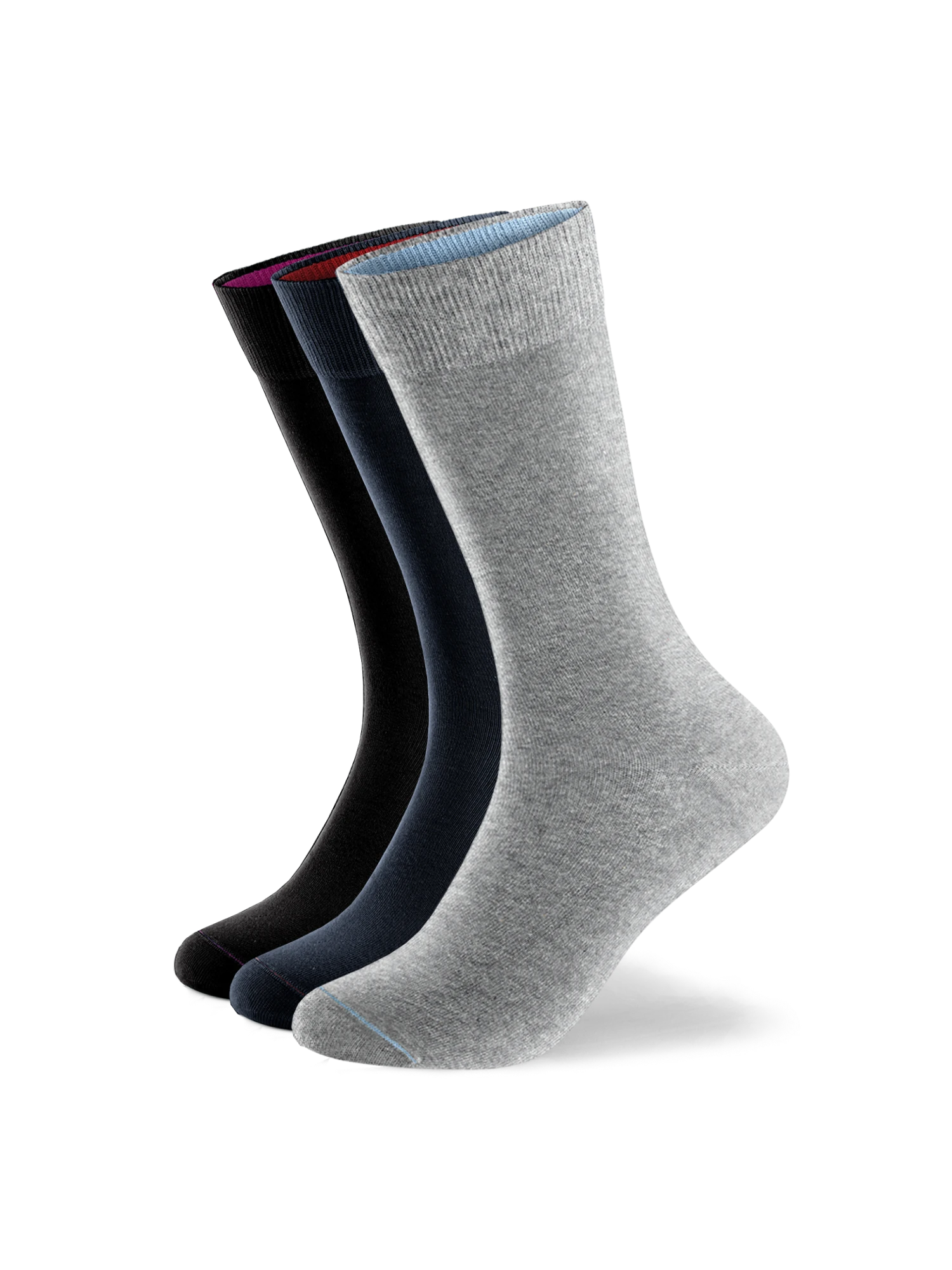 Einfarbige Socken aus Bio-Baumwolle - 3er Set