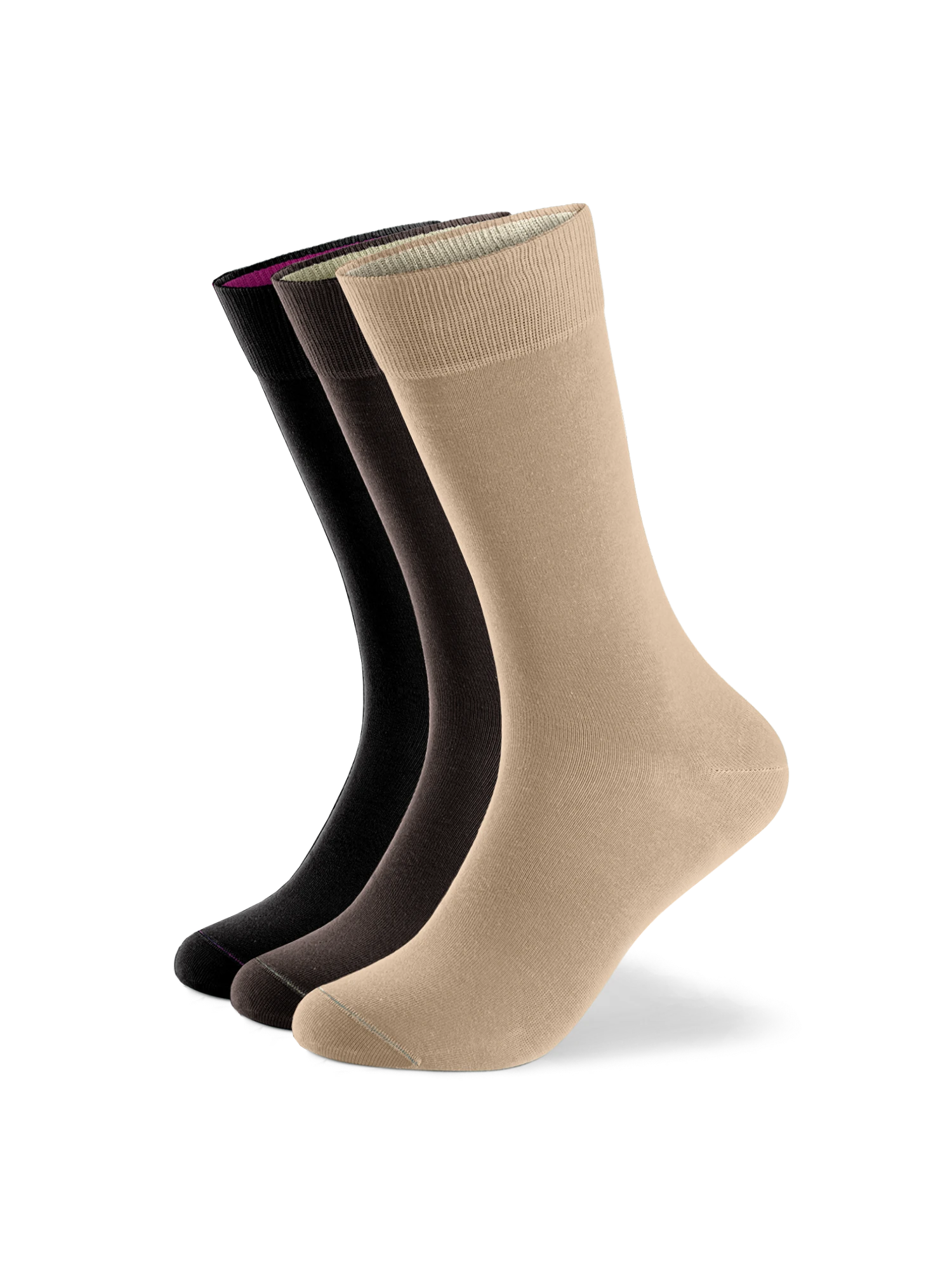 Einfarbige Socken aus Bio-Baumwolle - 3er Set
