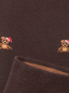 Weihnachtssocken Teddy in Dark Brown – Detail mit Innenbund
